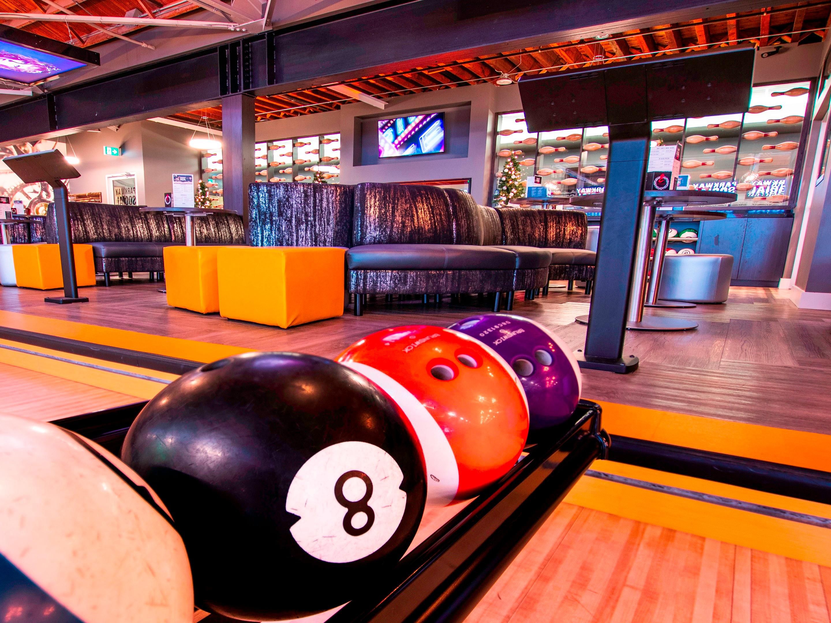 Our onsite Parkway Social features 30-lanes of bowling, a full arcade, laser tag and a full bar with 50-inch HDTV for catching games. This is a great place for any event - a birthday party, a corporate team event, a fun family-outing, or a date night. 