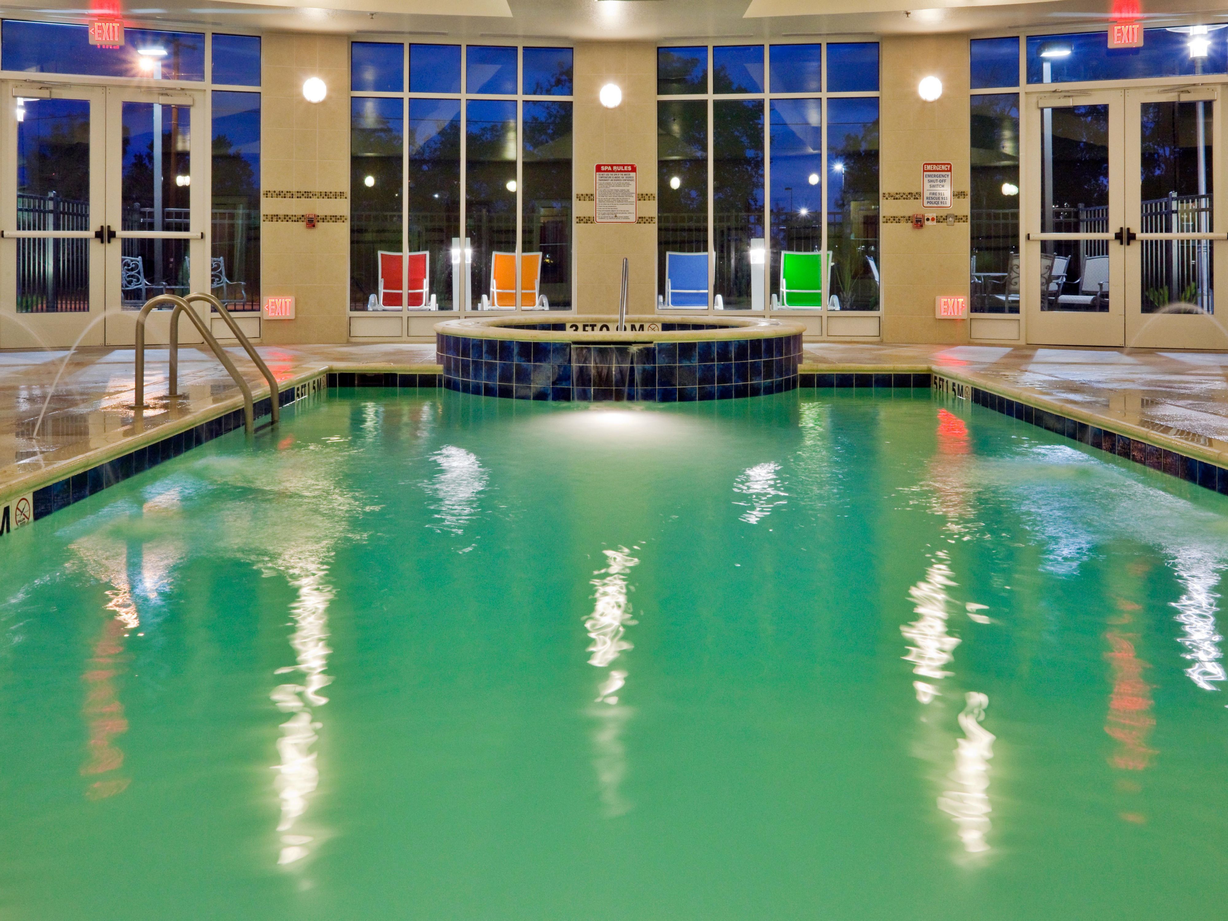 Regardless of the season, it is always the perfect season to relax in our indoor pool, whirlpool tub, or sauna. Guests of our hotel, may enjoy these amenities daily from 6:00 AM to 10:00 PM.  