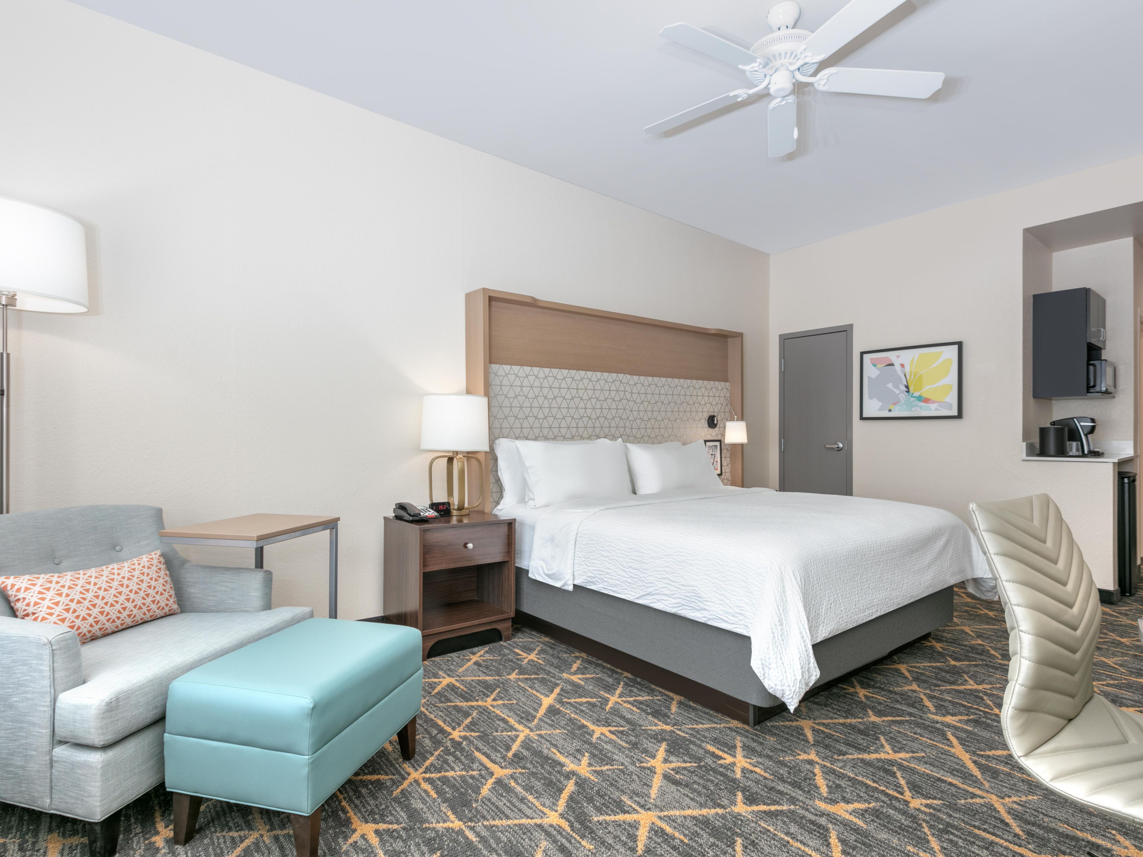 Essential comforts like soft and firm pillows are in each room.