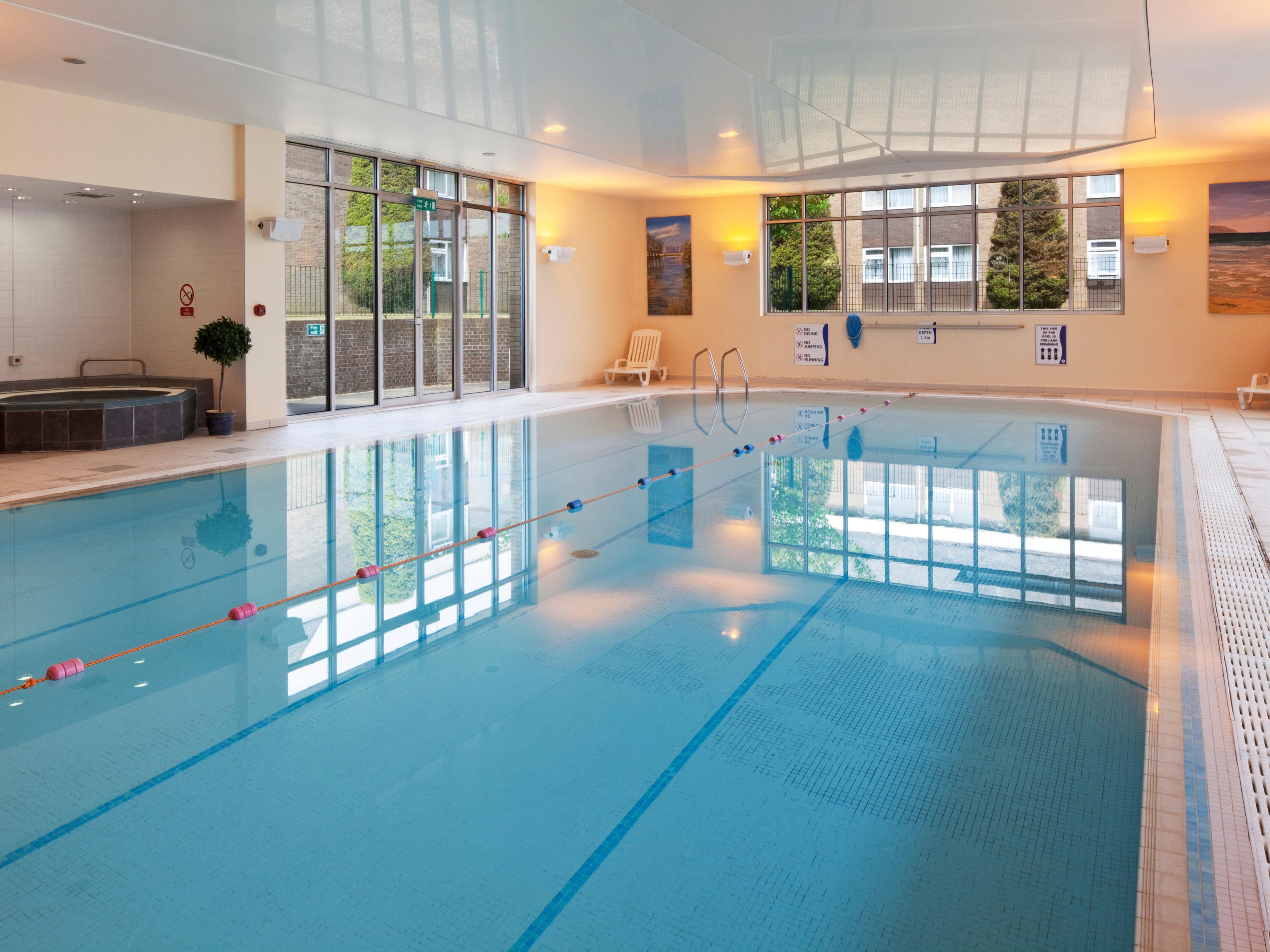 Stay in shape during your stay at the Holiday Inn Ipswich with a visit to our You Fit Health Club dedicated fitness centre. Our health club includes a fully-equipped gymnasium, a heated swimming pool, a hot tub, a steam room and a sauna.