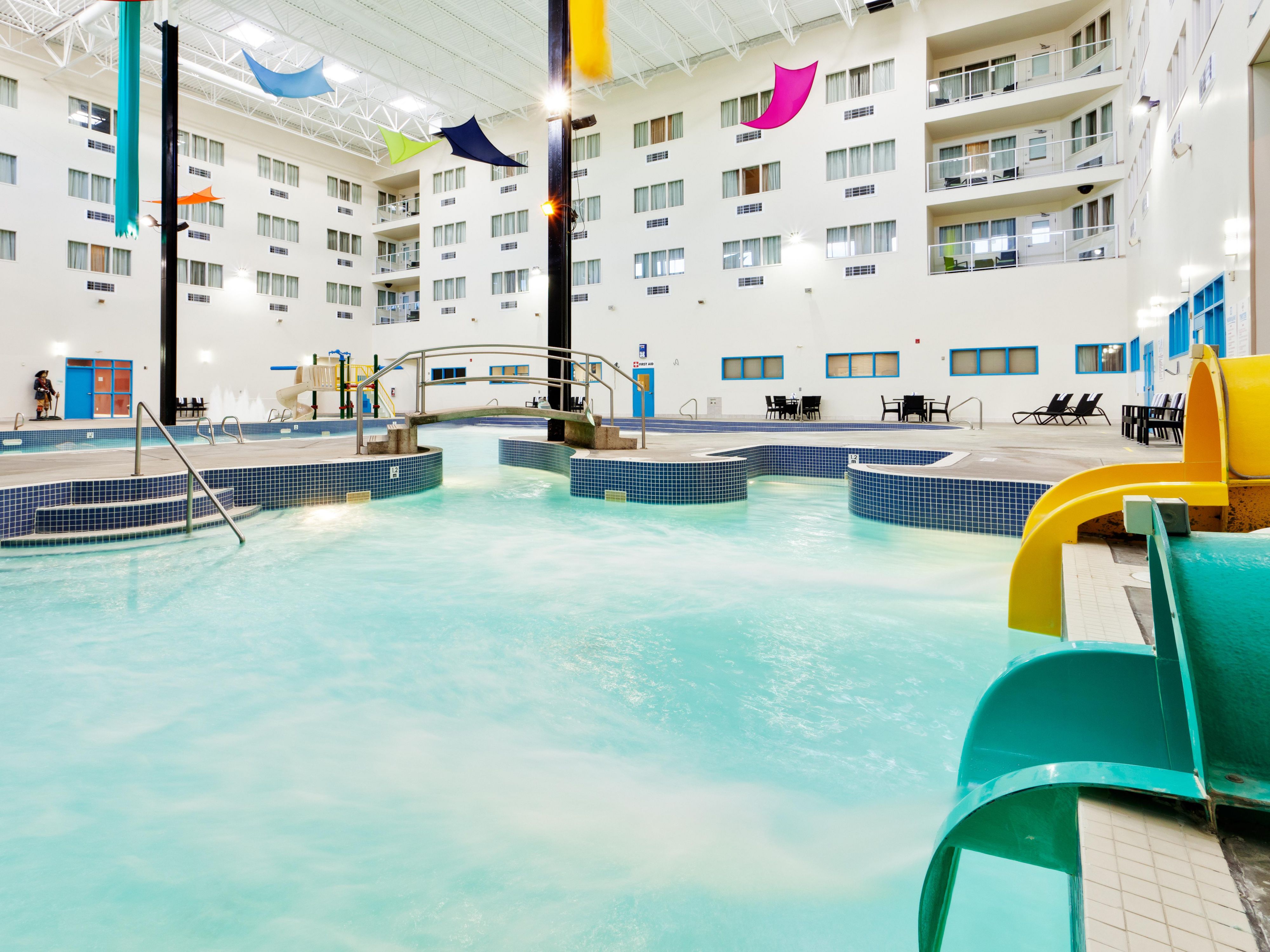Holiday Inn Lethbridge offers more than just a stay – it's a gateway to Mariner's Cove Waterpark, where guests can make a splash in the wave pool, thrilling waterslides, and kid's splash zone. Perfect for birthday parties and celebrations!