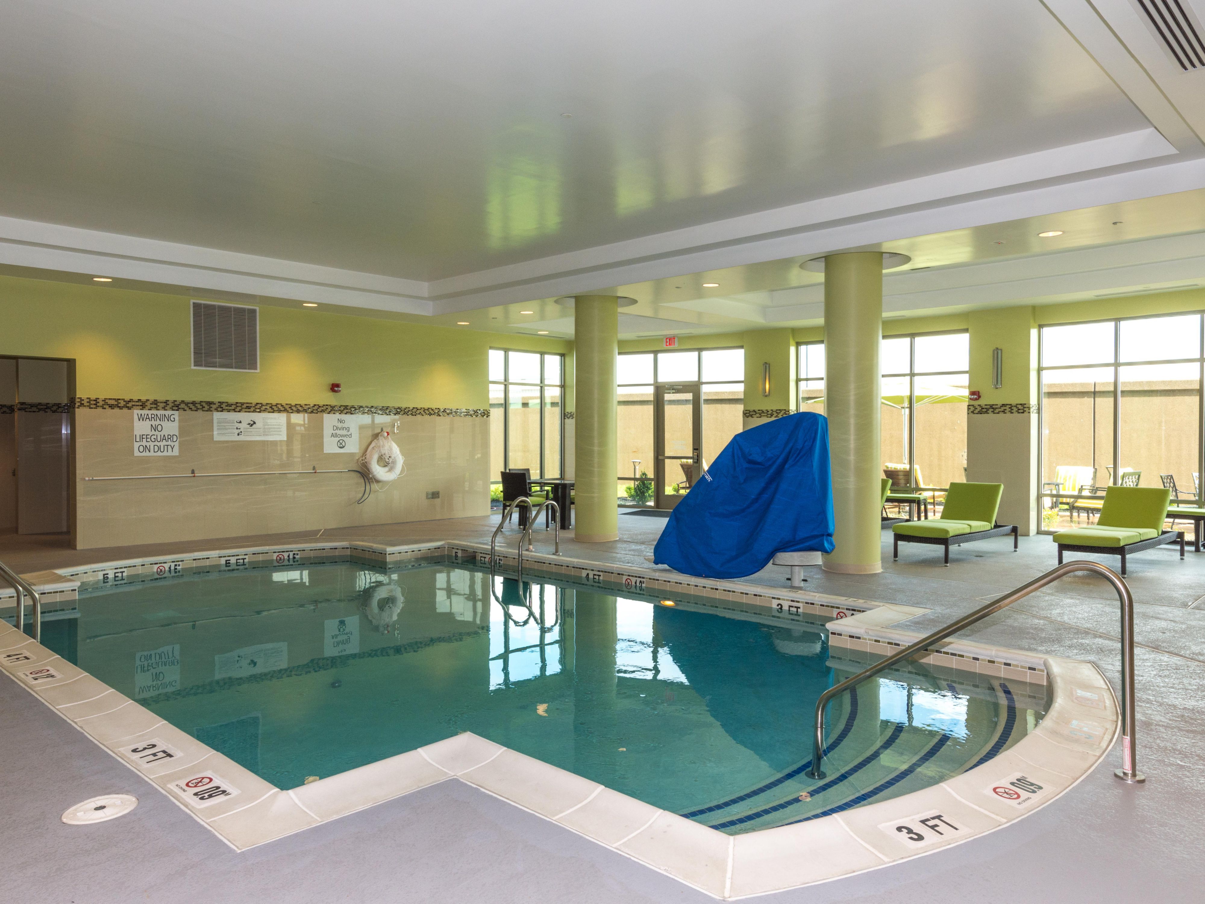Take a dip! Our indoor swimming pool is open year round