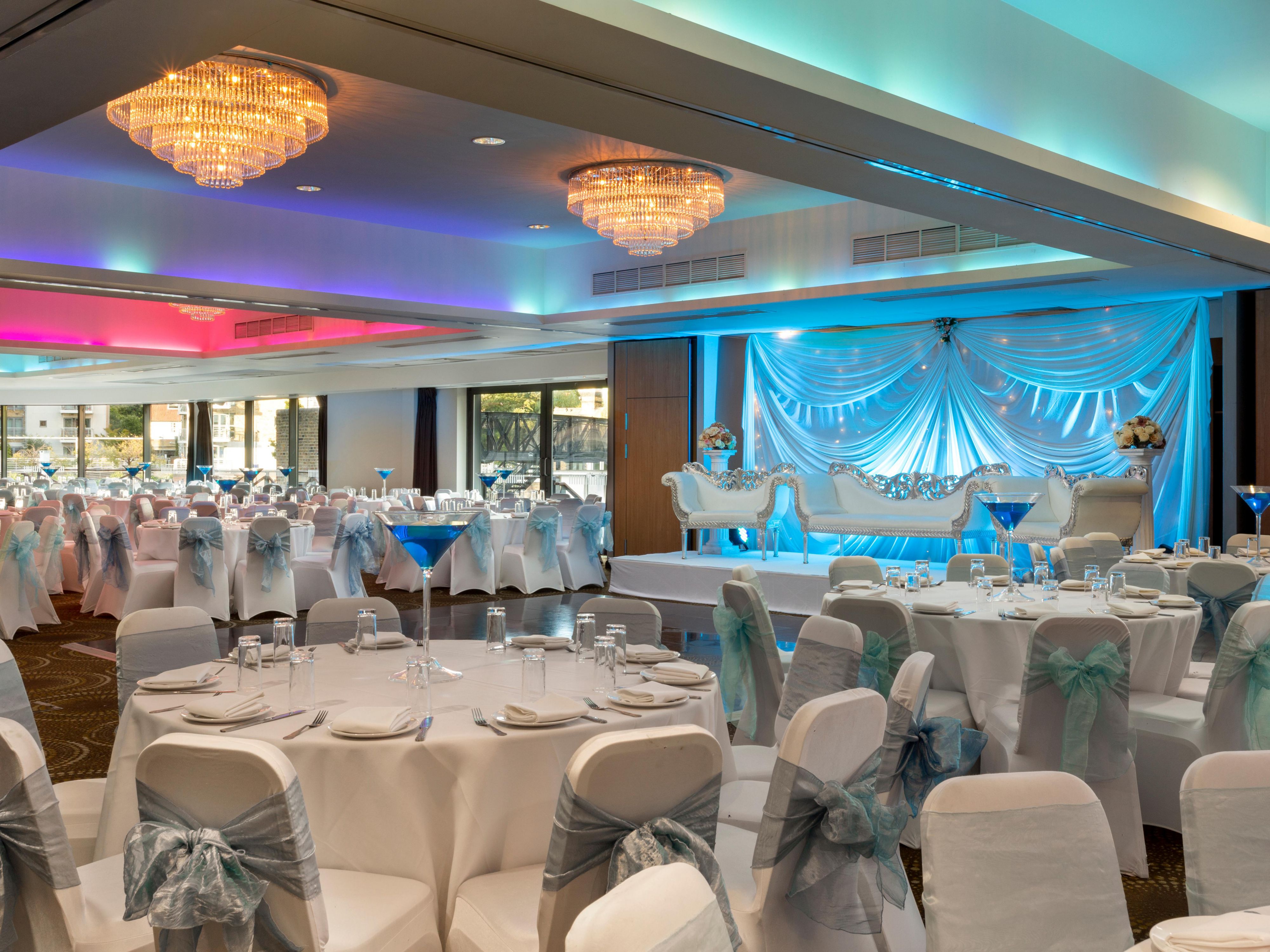 Say 'I do' in style and celebrate with loved ones in the incredible setting of The Waterfront. Overlooking the River Brent, the West London wedding venue can cater for small and intimate to larger and lavish weddings. Every detail will be taken care of, and the picturesque venue has the perfect backdrop for those all important photos. 