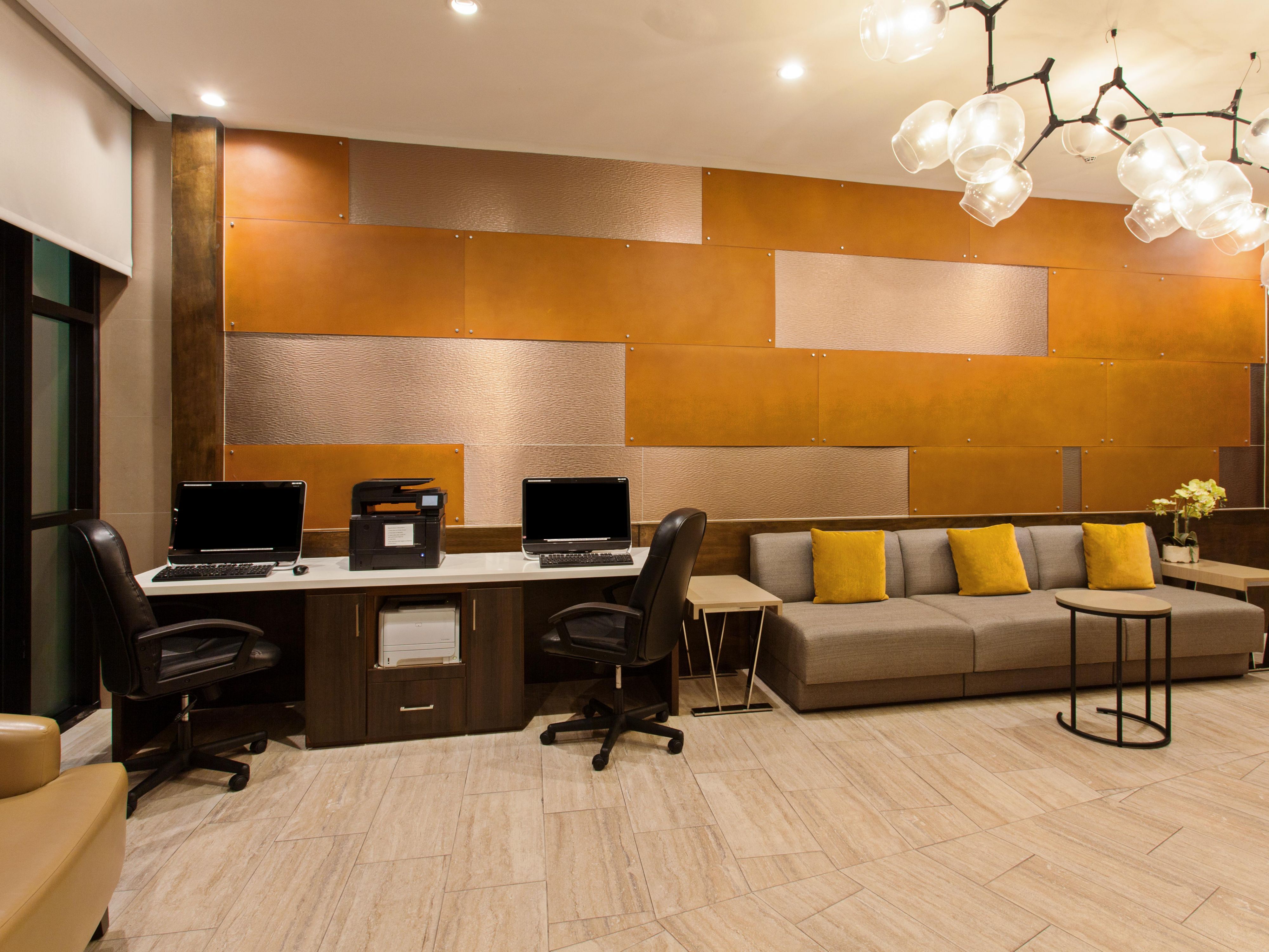 Print your boarding pass or surf the web in our business center.