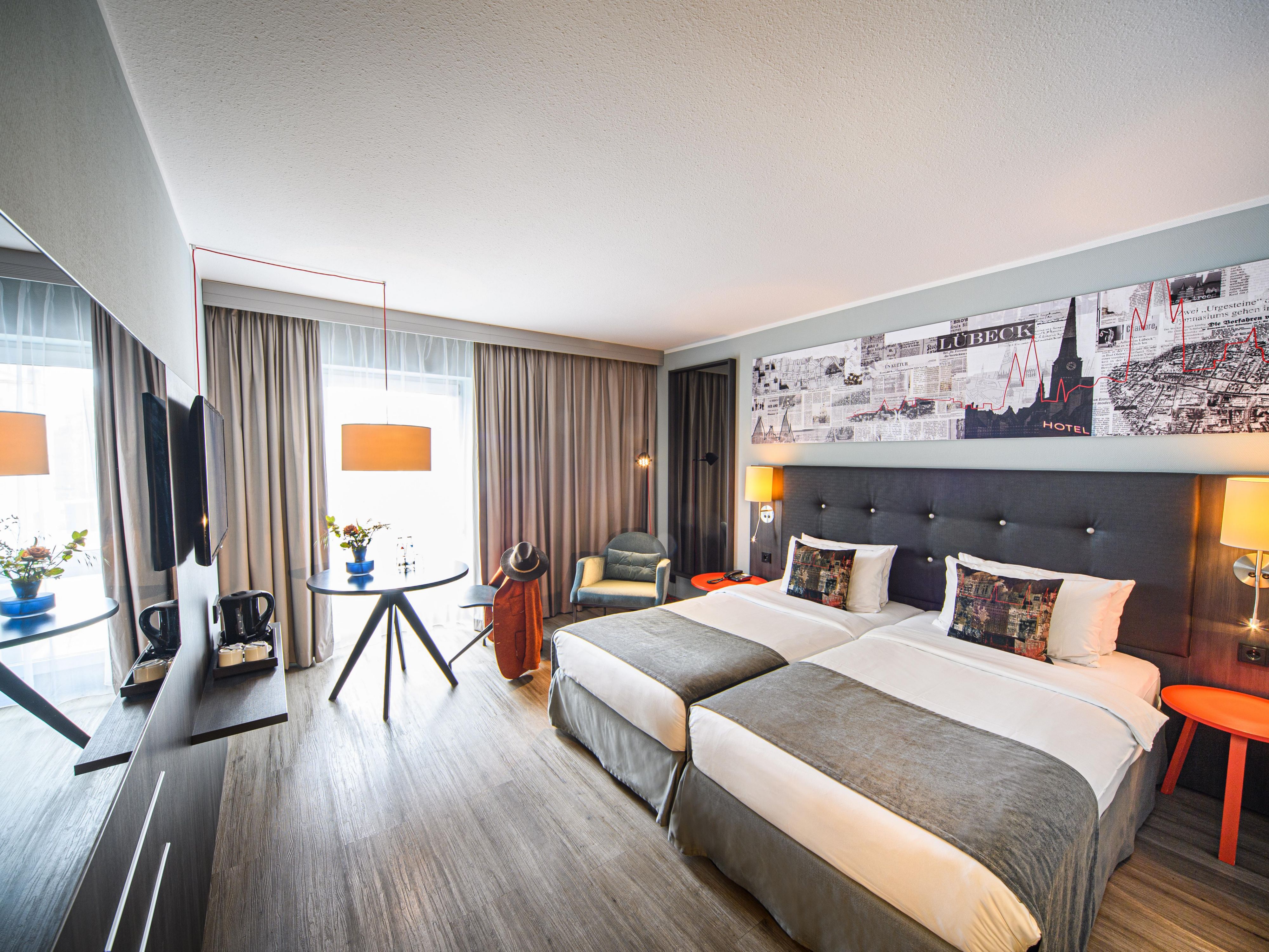 2 Single Bed Standard Room with hard floor