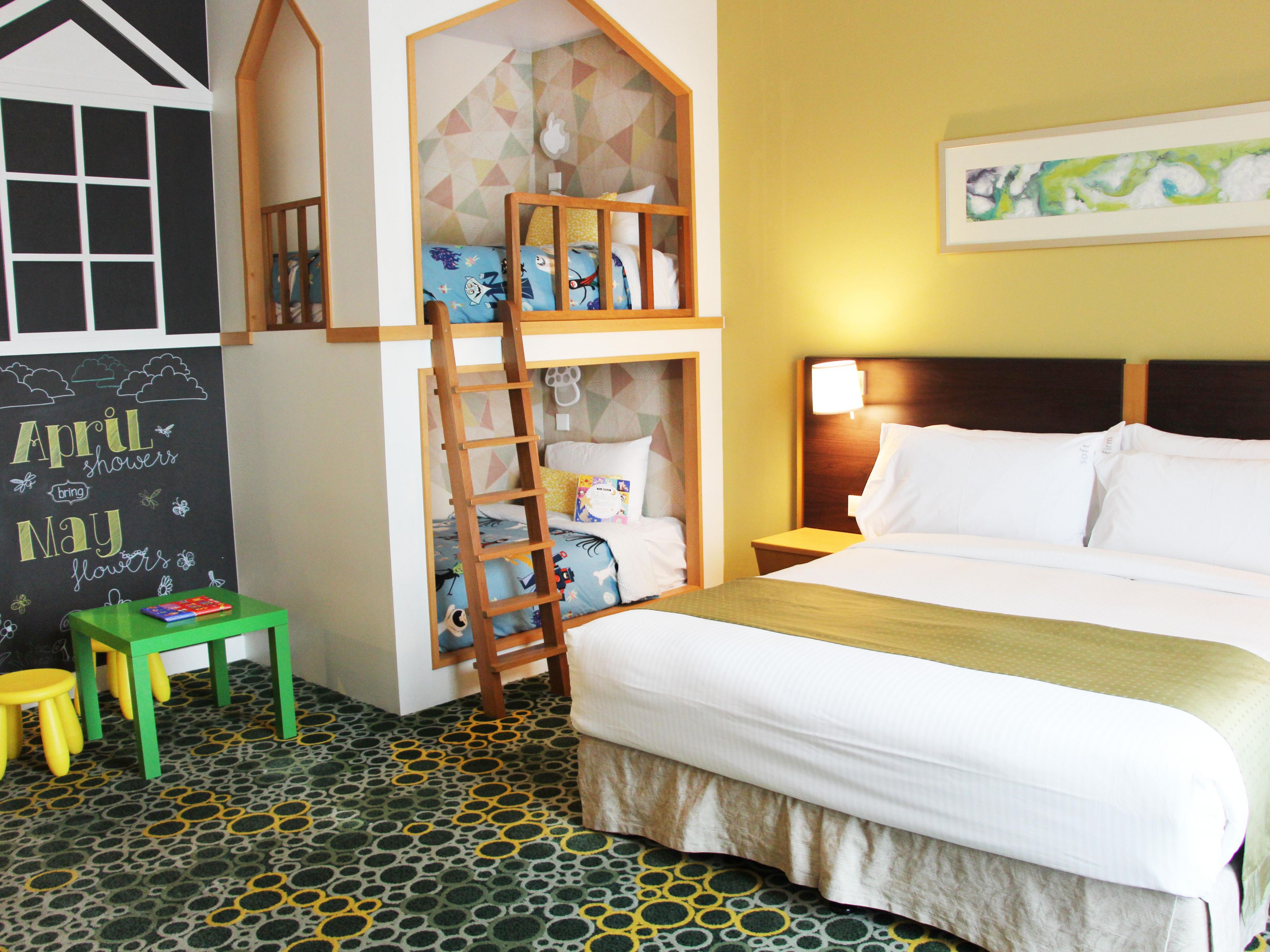 This suite, which offers magnificent views of Melaka city, is designed to ensure your little ones stay happy. Equipped with a queen-sized bed for the adults, a play area and a double decker bed for your kids, it's a comfortable space for everyone.