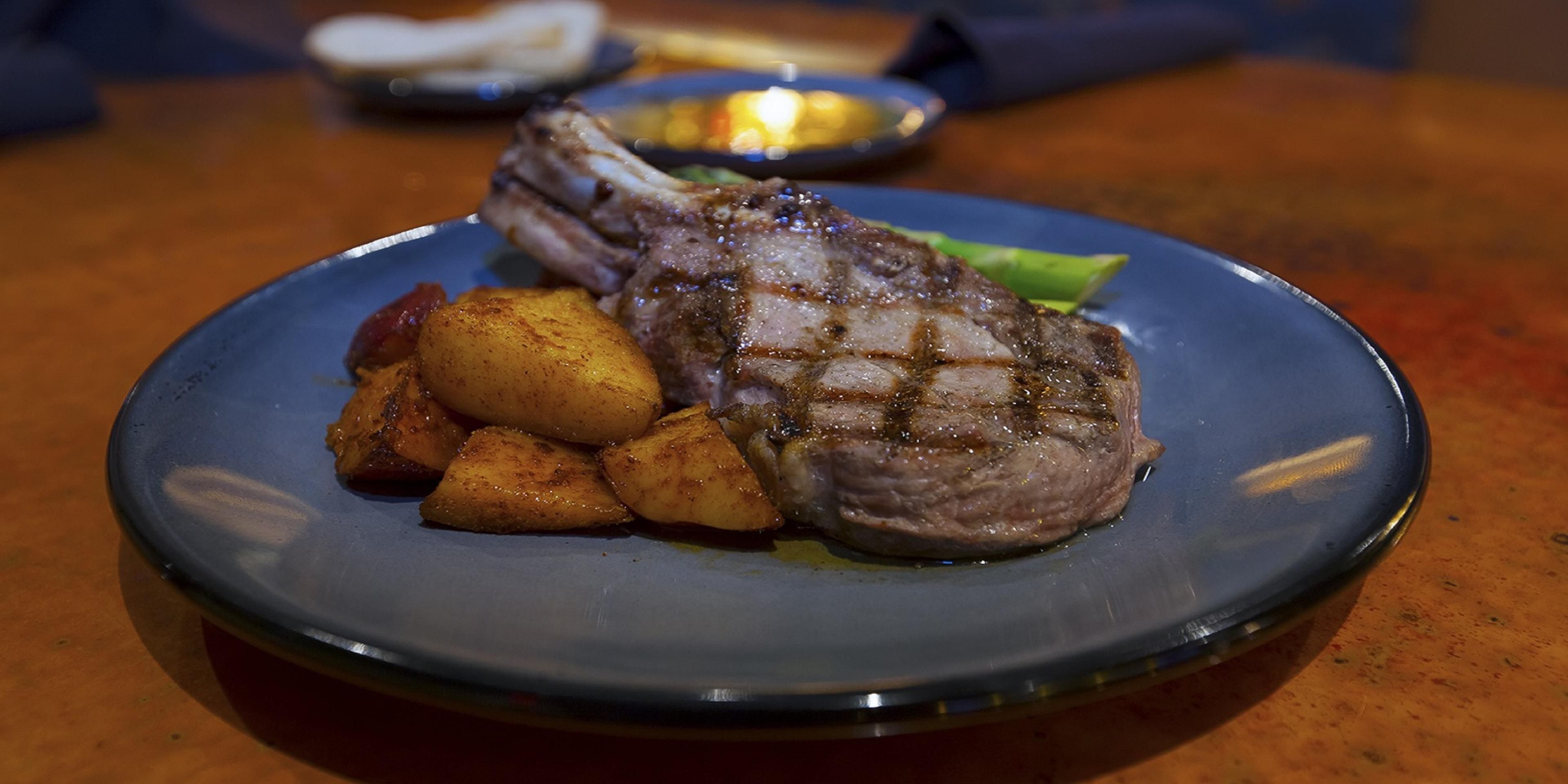 Enjoy your dinner with steak from Marion's Restaurant.