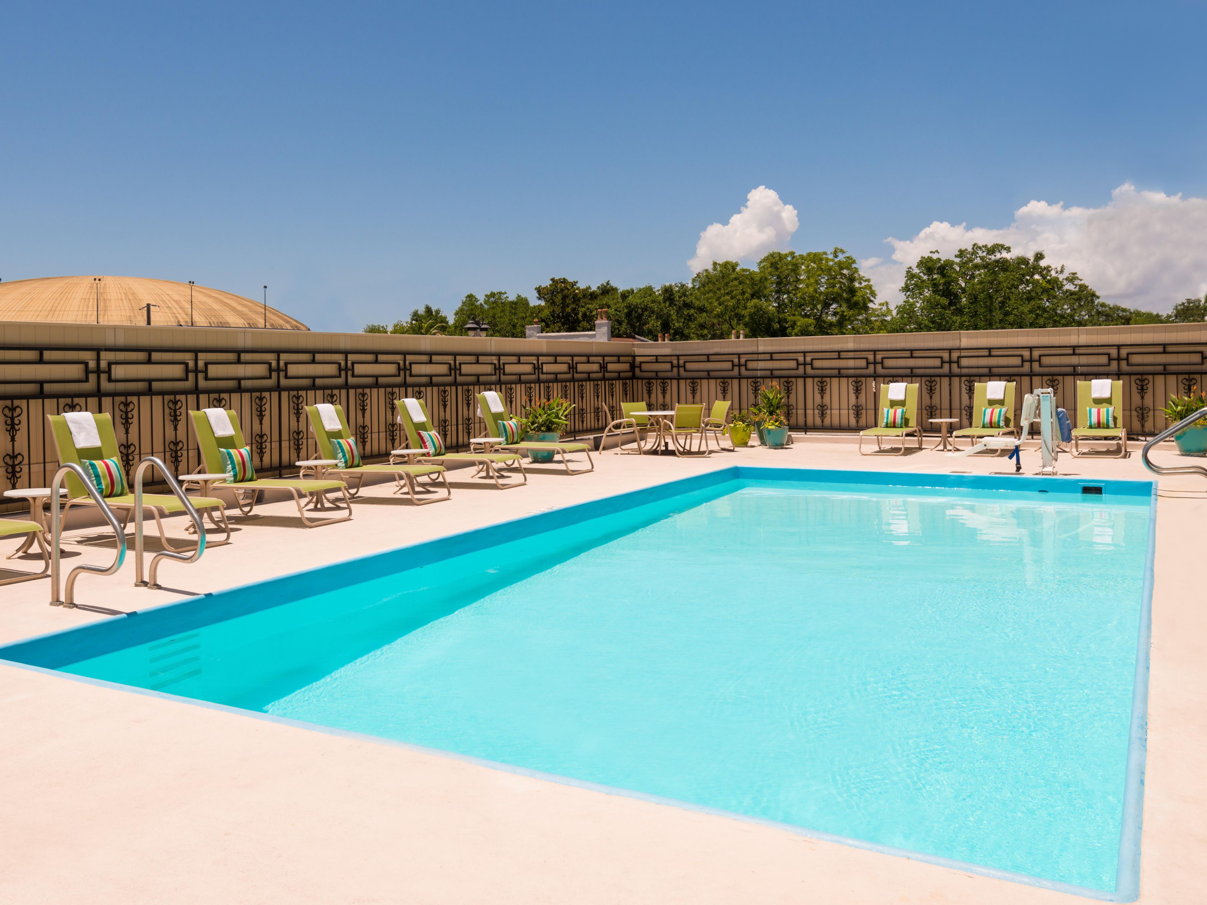 Start your morning with invigorating laps, make a mid-afternoon splash, or enjoy a leisurely evening swim at our sparkling outdoor pool. Whether you like to lounge poolside and soak in the sun or plunge into the refreshing water, our pool is the perfect place for relaxation and recreation. Pool hours are 9:00 AM – 9:00 PM.