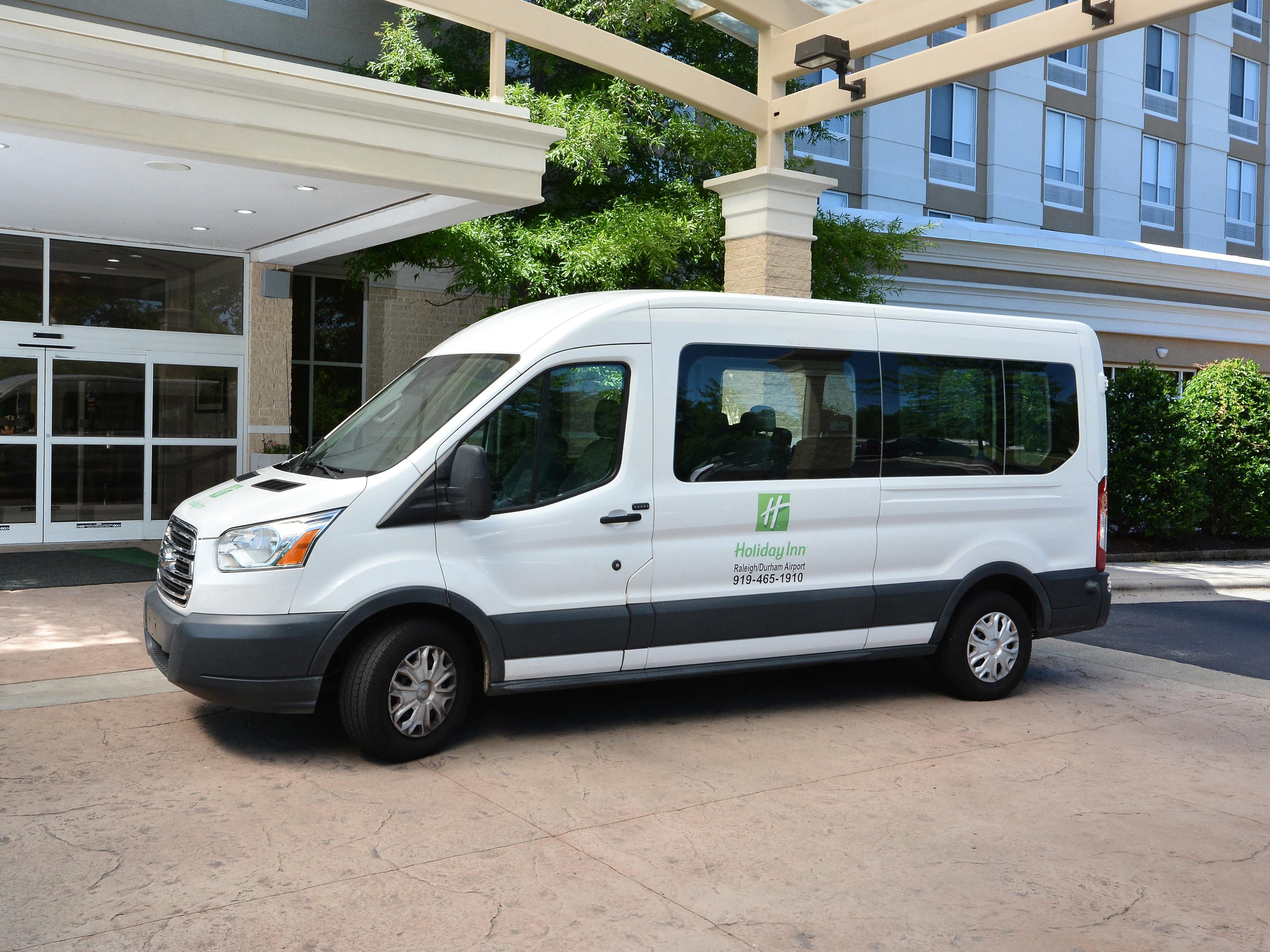 Our complimentary shuttle runs to and from the RDU Airport as well as to area businesses within a 5-mile radius.  Shuttle service begins at 4 AM and ends at 1AM. Schedule your departure time with the front desk at check-in.
Upon return, just call the hotel for shuttle pick-up once you have claimed your bags.  