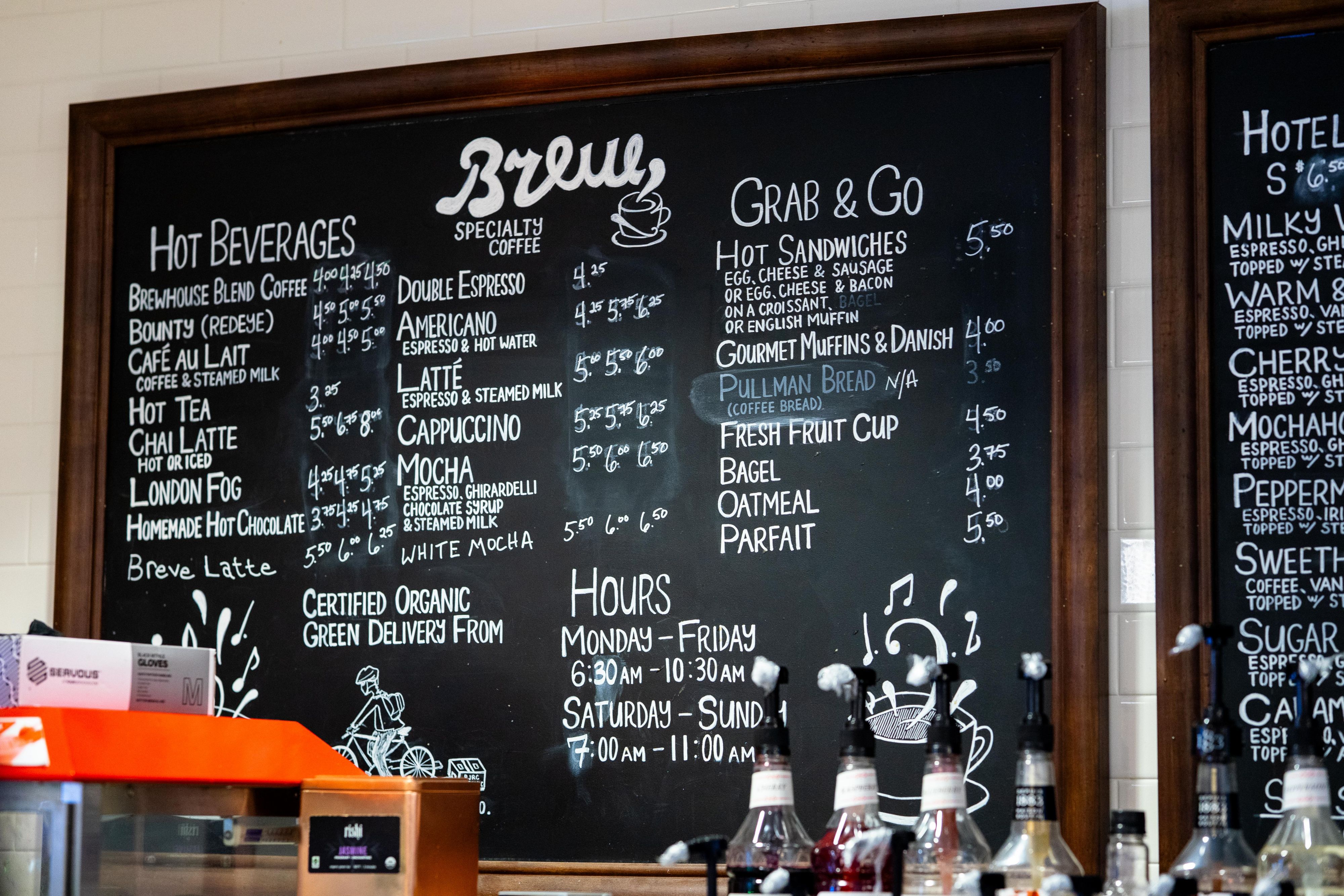 Brew Coffee Bar menu