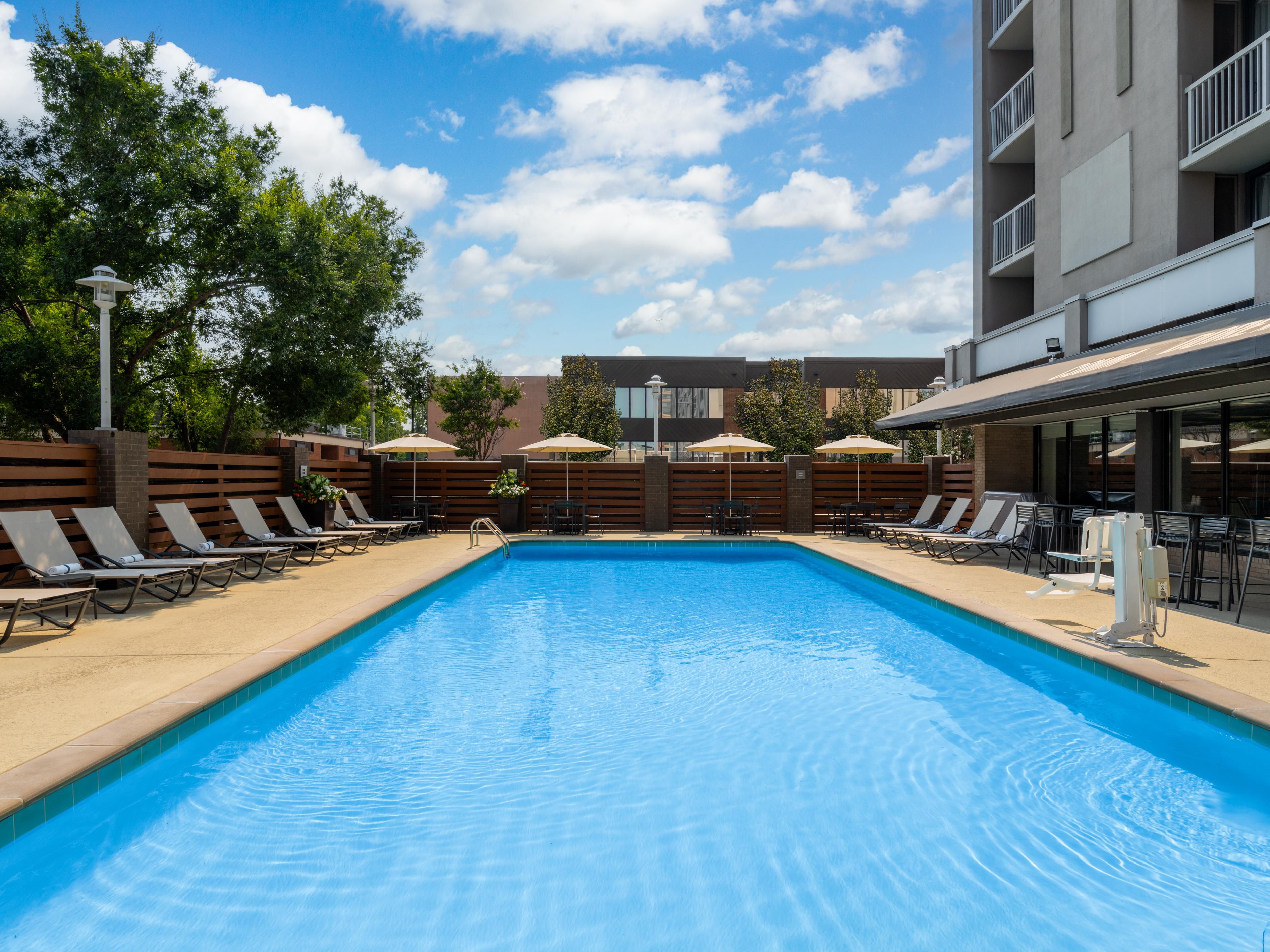 Enjoy a peaceful poolside retreat during your stay.