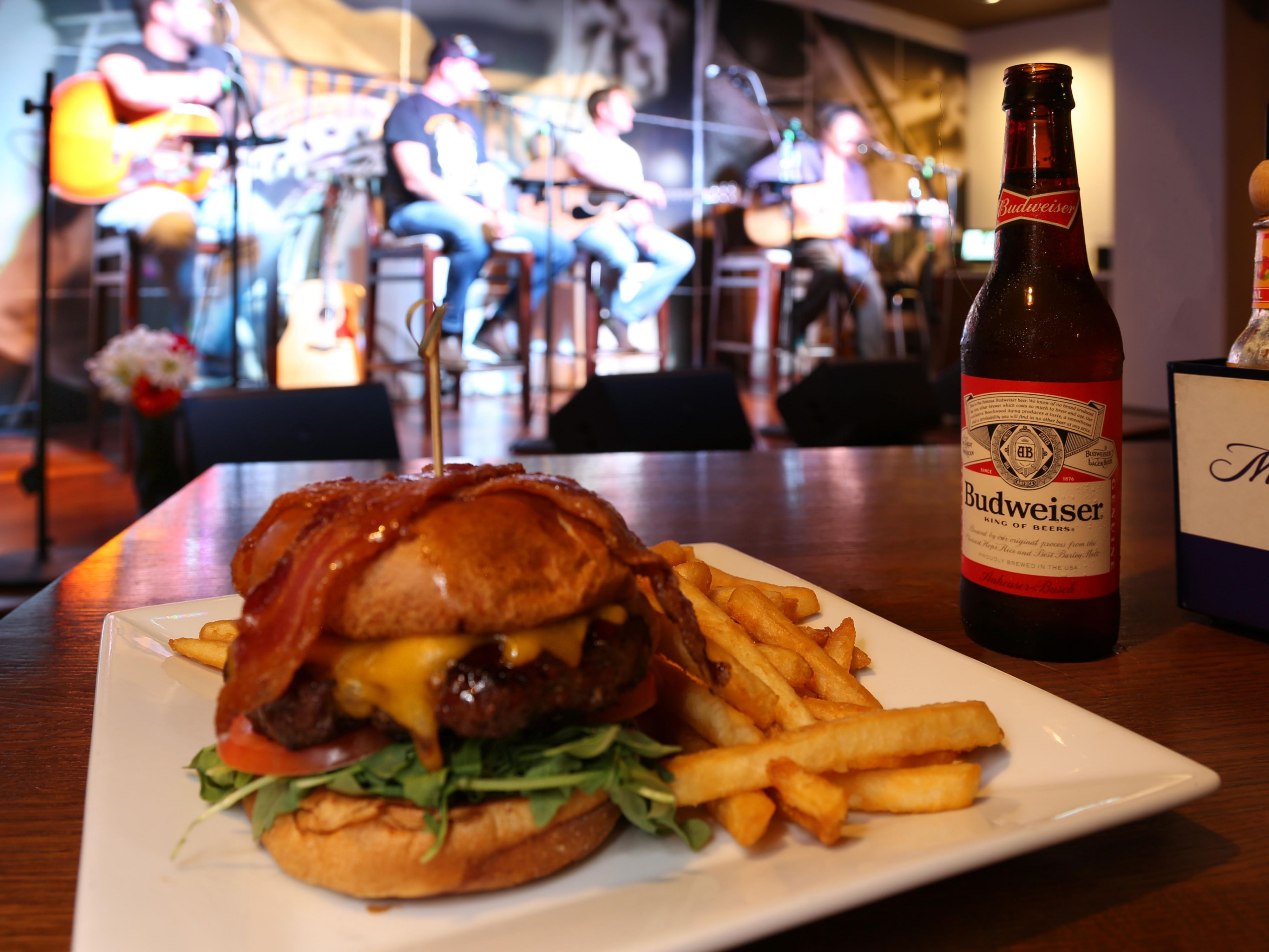 BBQ Bacon Cheddar Burger Served At The Commodore Grille