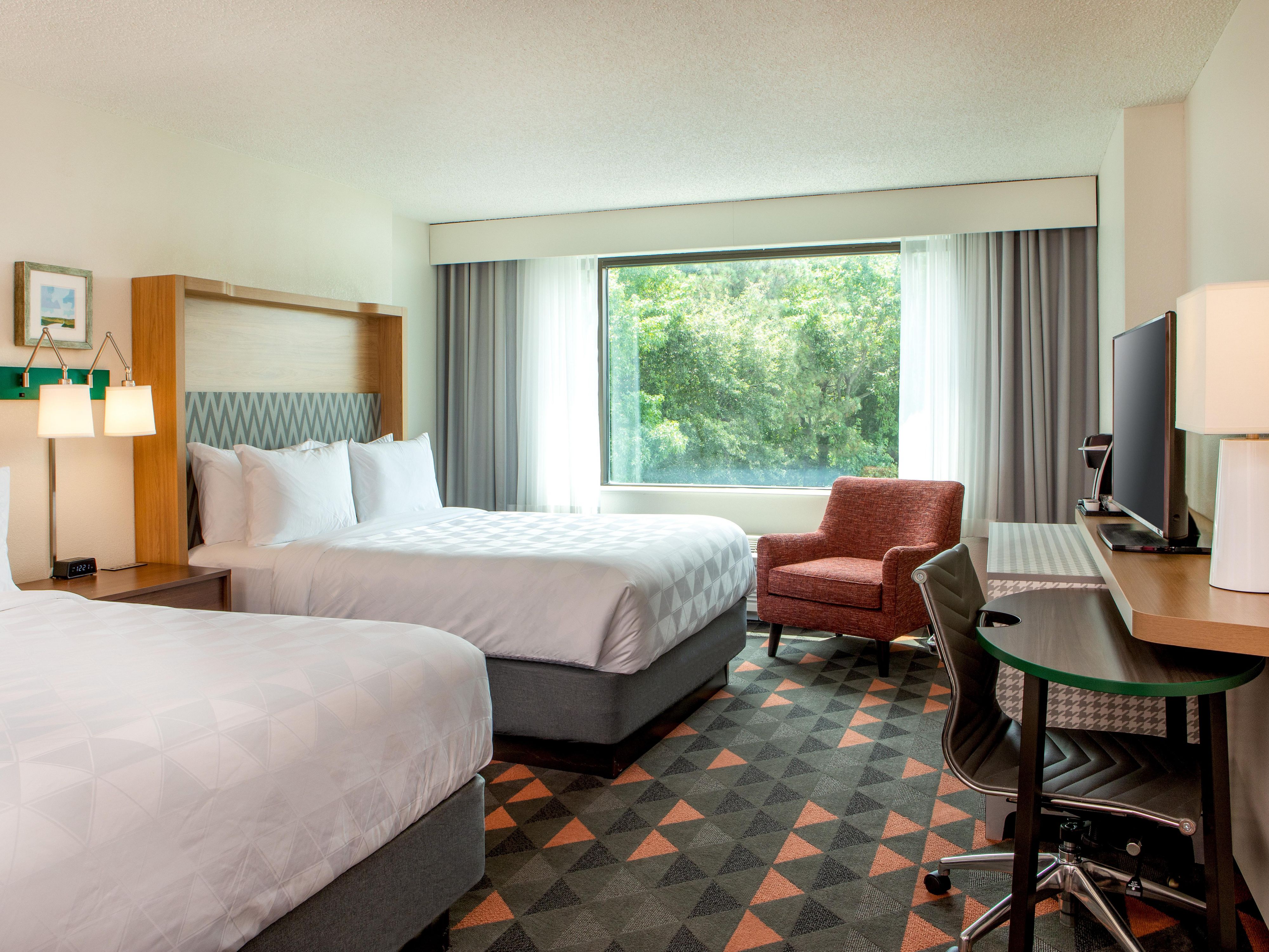 Our Double-Queen Guest Rooms are perfect for large groups