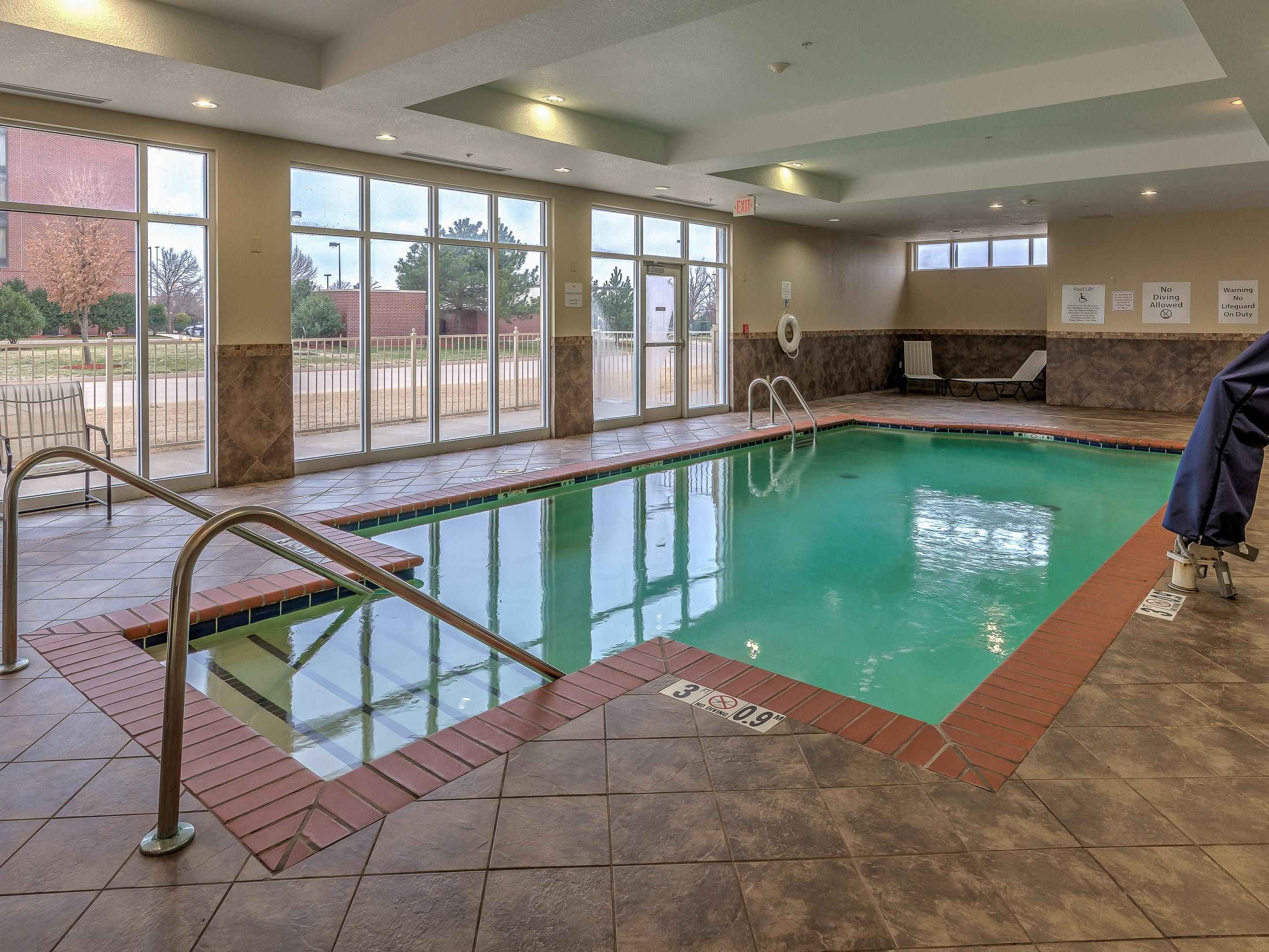 Get your workout in or unwind after a productive day in the OKC area with a dip in our indoor pool. We offer plenty of poolside seating and towels. Our fitness facilities also include a 24-hour gym with cardio machines and free weights. No matter how long you're staying with us, we make it easy to maintain your workout routine during travel.