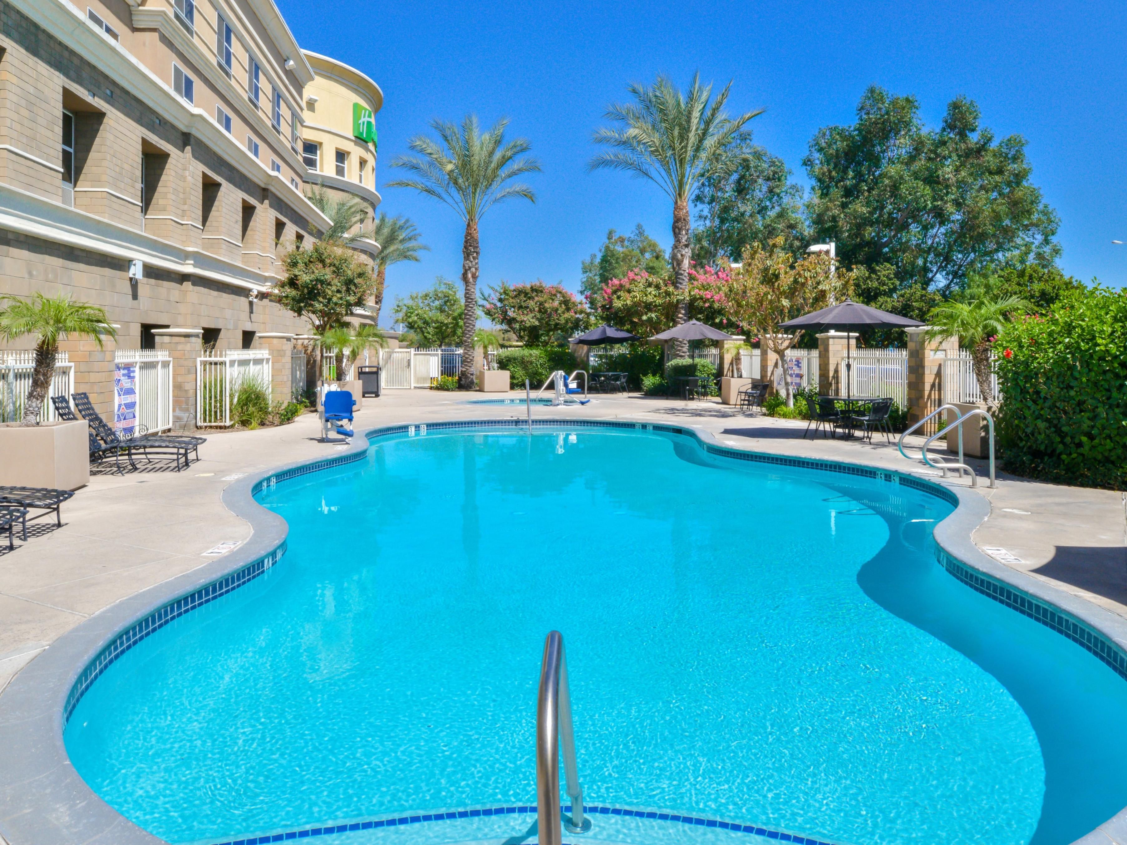 Relax or take a dip in our heated outdoor pool that is open year-round at our hotel near Ontario Mills or take a soak in the outdoor hot tub after a long day of shopping.