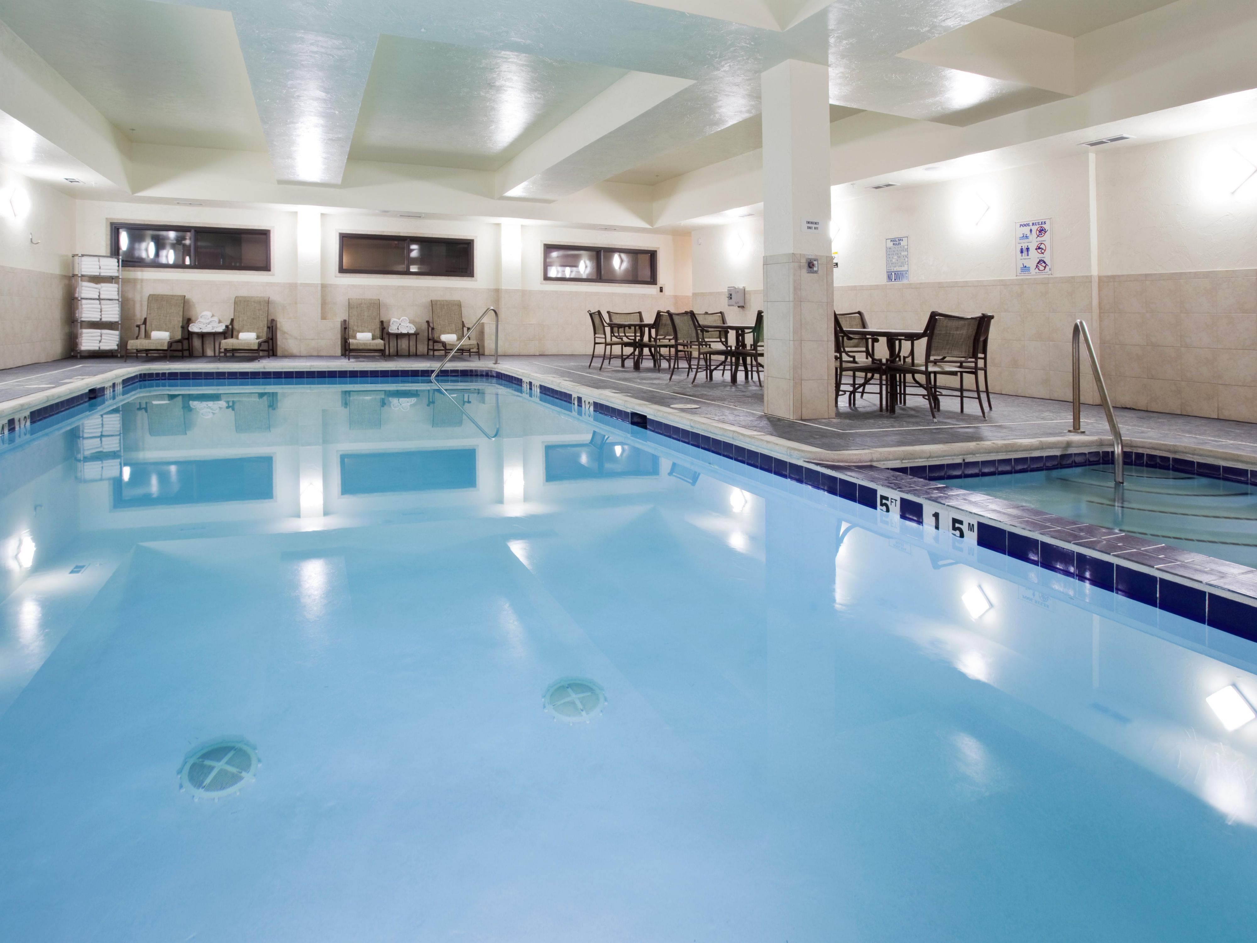 Enjoy the pool and Fitness Center at the Holiday Inn Parker. Masks are encouraged but not required for vaccinated individuals.