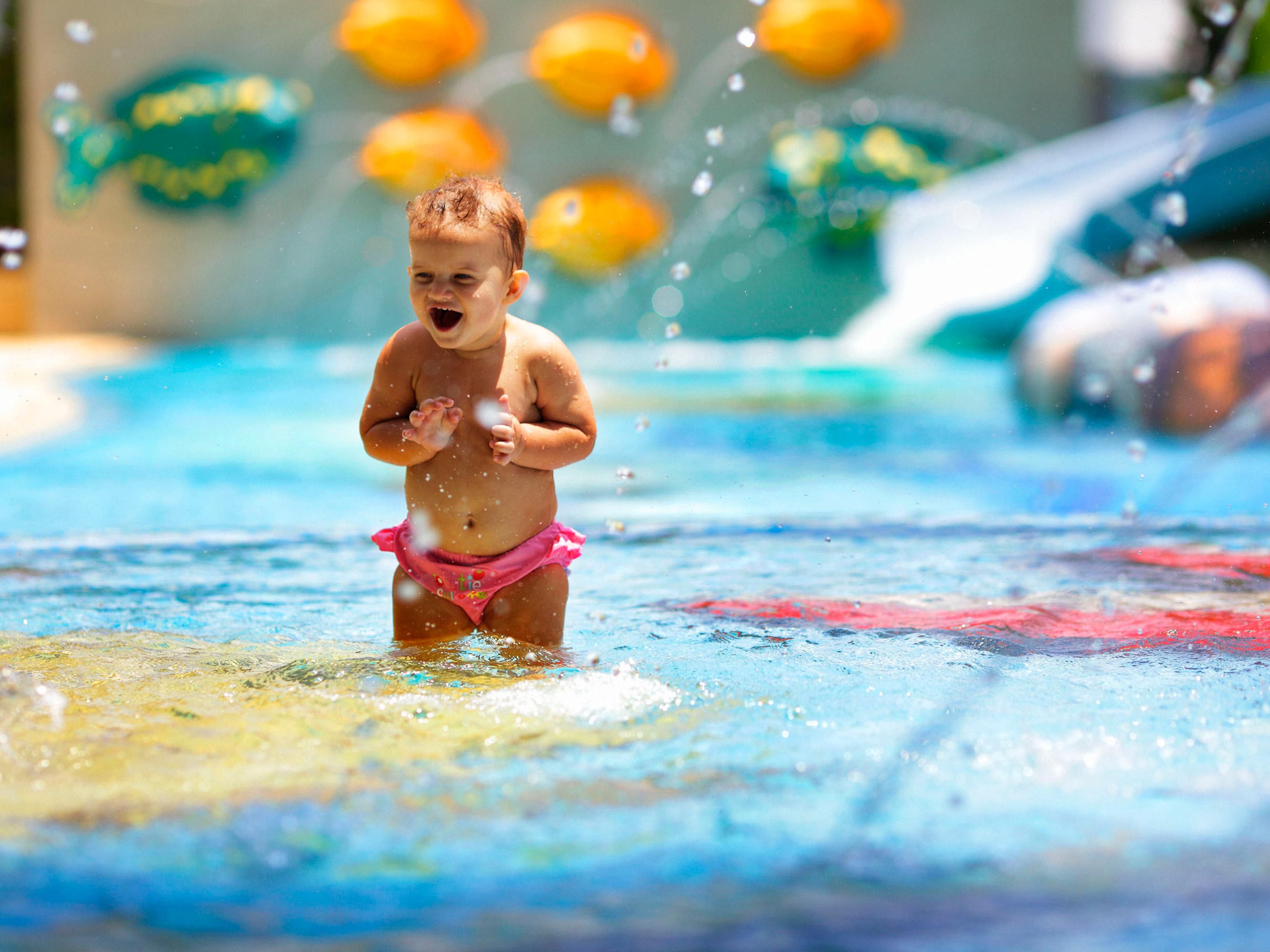 We are a family-friendly hotel!
Slide down our fun water slide and into the kids' pool, which is located at the Bay Tower on the 4th floor. Café G is also right beside the pool, so you'll be able to order food while you keep a close watch on your little ones.