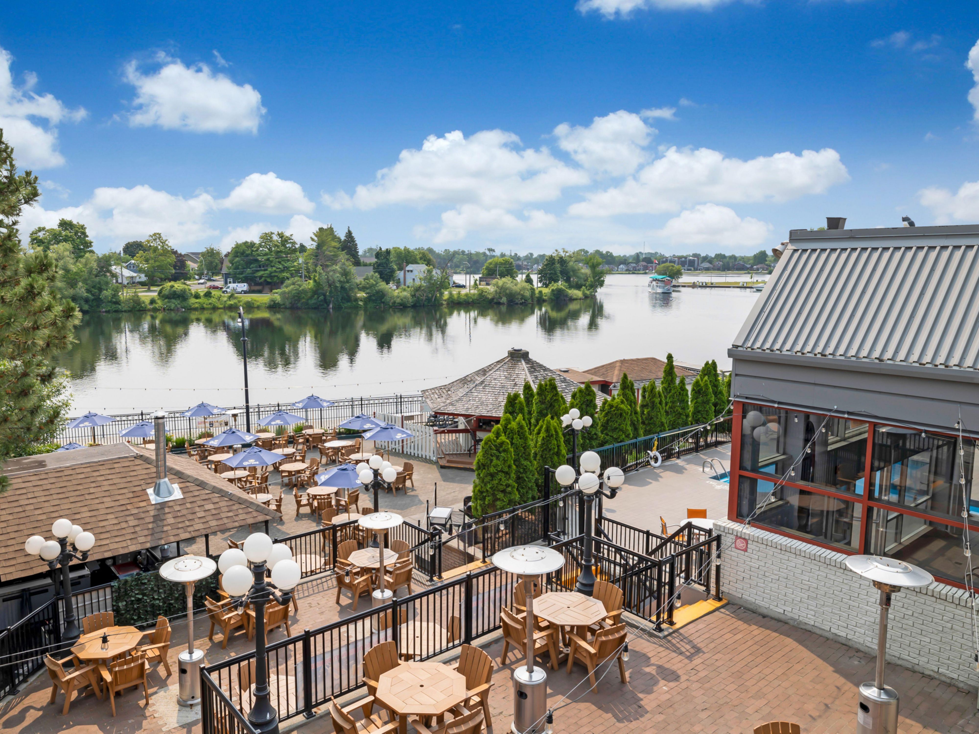 Our outdoor patio is now open for the season. Join us for lunch and dinner and summer full of live entertainment.  
Have you thought about enjoying breakfast outdoors on a warm beautiful morning? Here you can enjoy the top levels of the patio to get your day started off in the right direction.