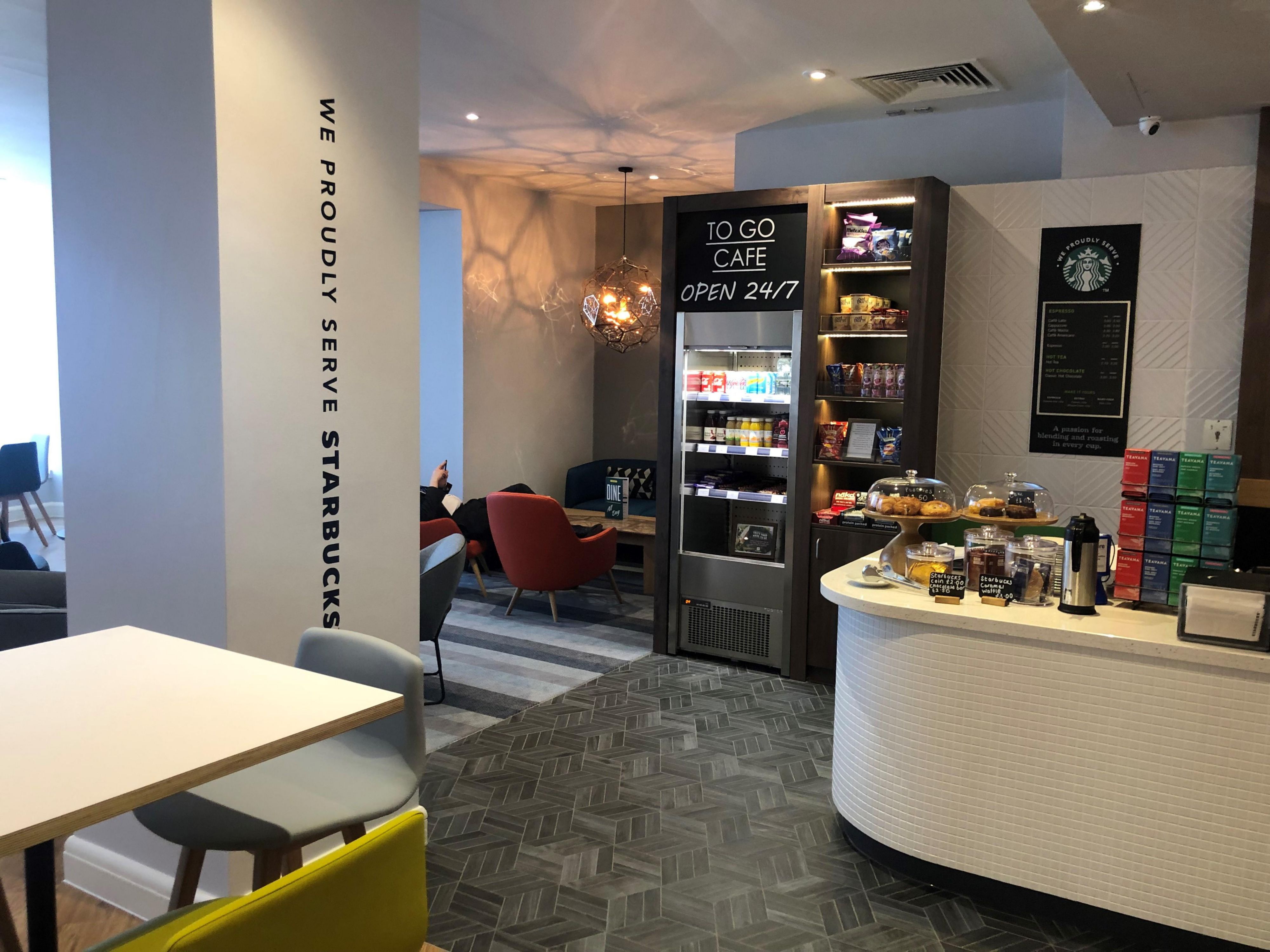 Our  Open Lobbyspace is fresh and stylish, incorporating vibrant colours, locally inspired artwork and contemporary furnishings to create the ultimate chill out space.

Introducing an all-day dining menu, a 24/7 to go cafe for guests on the move with Starbucks coffee, free WiFi and Mac PC