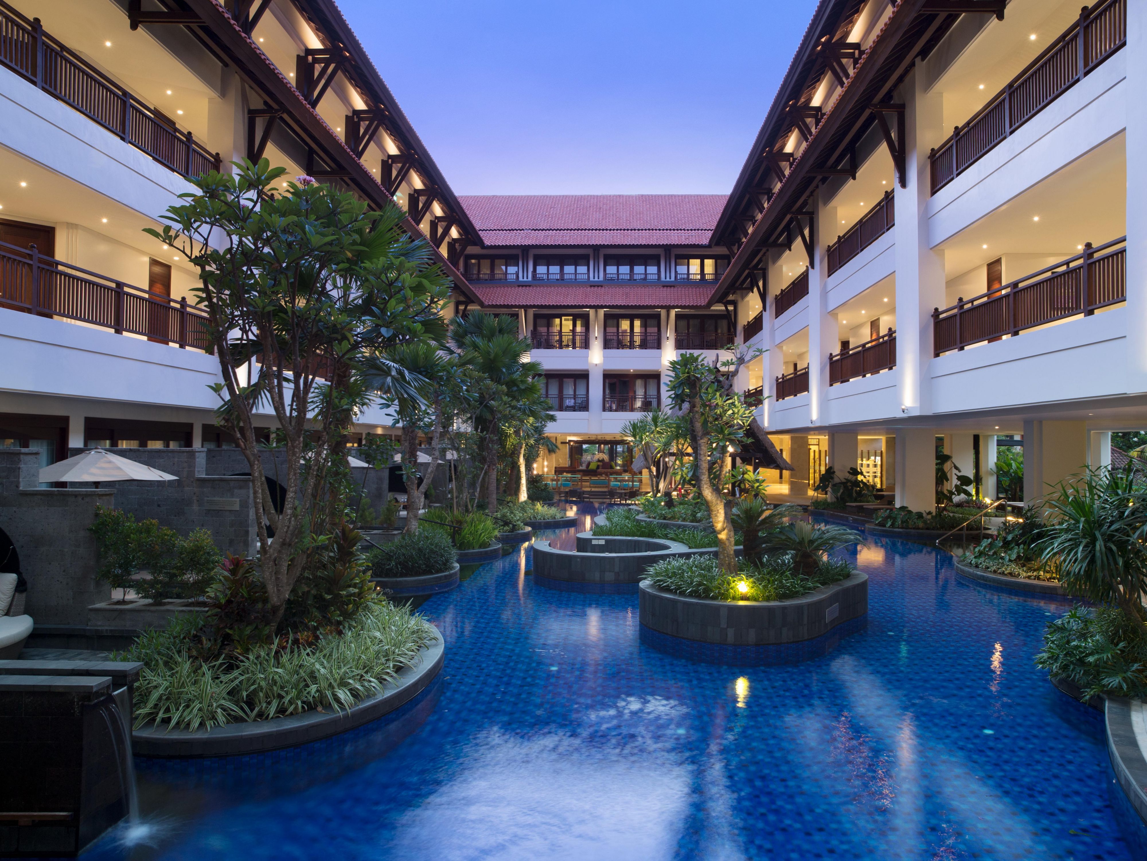 Experience four sparkling pools, each offering a unique experience. Relax at our two infinity pools with serene waters and breathtaking views. For family fun, our thrilling kid's pool features a slide and giant water bucket, ensuring endless excitement. From relaxation to exhilarating aquatic adventures, our poolside paradise awaits!