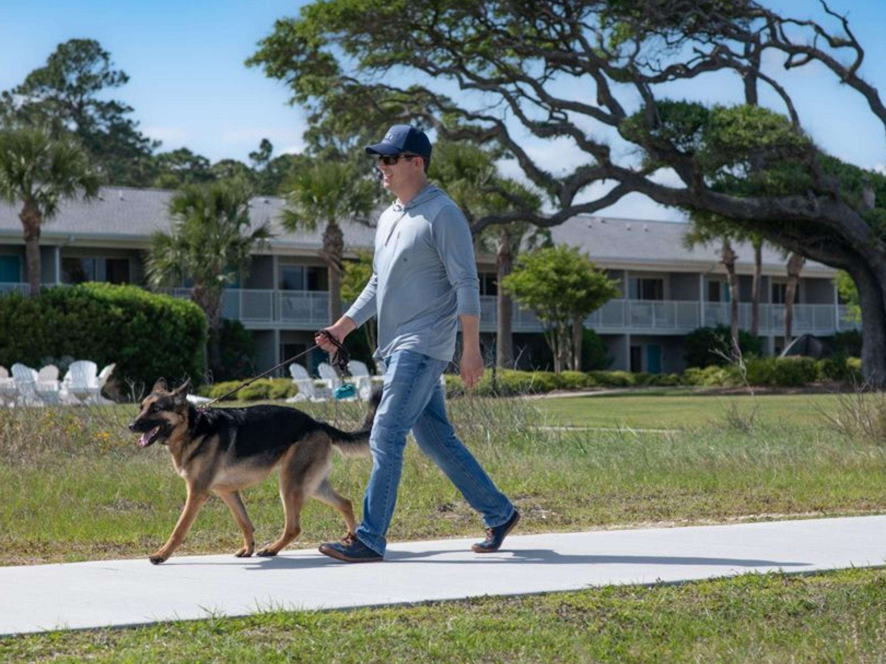 Man walking dog