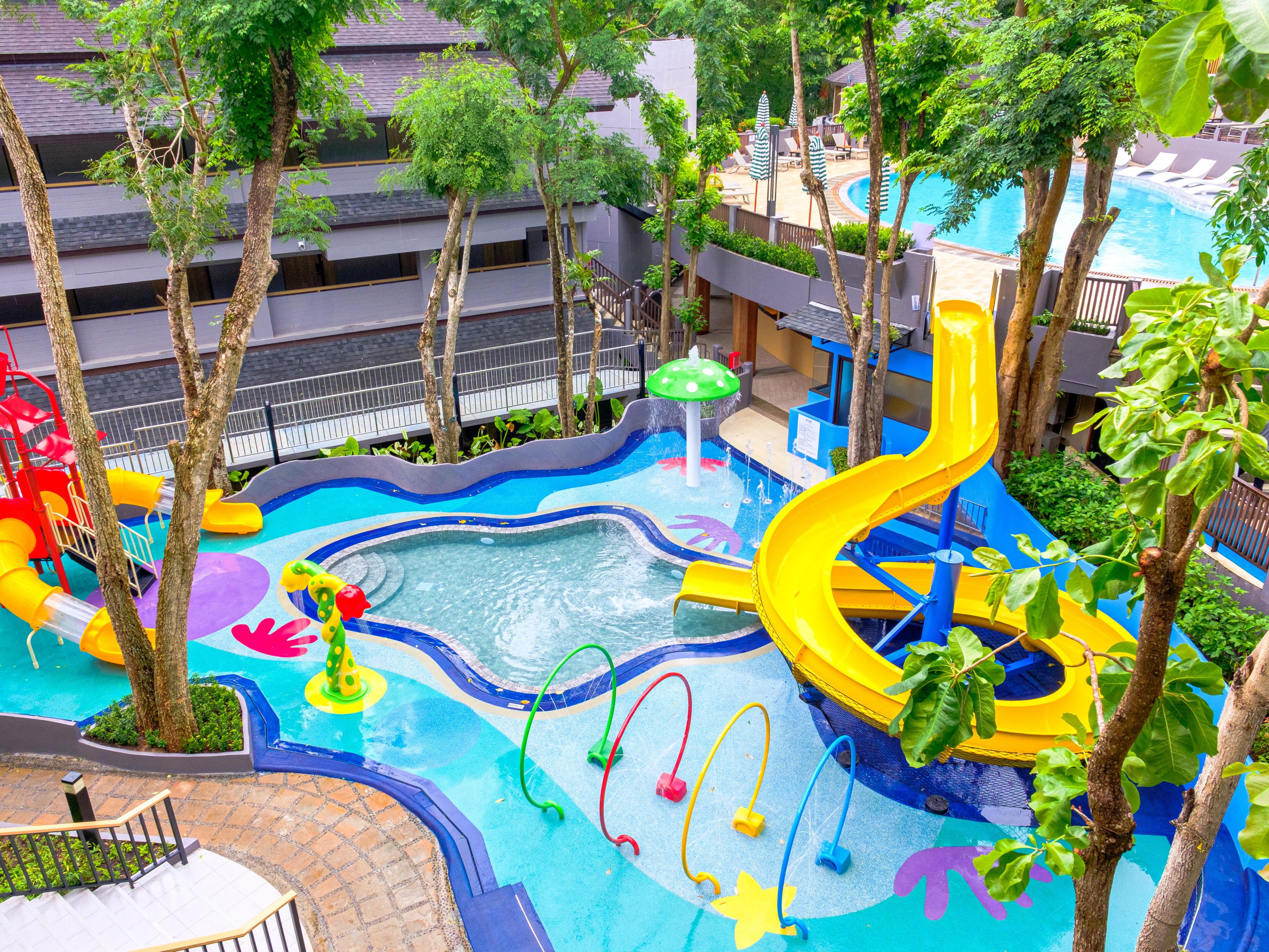 For families seeking the perfect balance of relaxation and excitement. Kids Water Park is more than just a place to cool off – it’s a vibrant playground where laughter fills the air. Bright slides, playful fountains, and safe shallow pools invite the kids to enjoy hours of fun under the tropical Krabi sun.