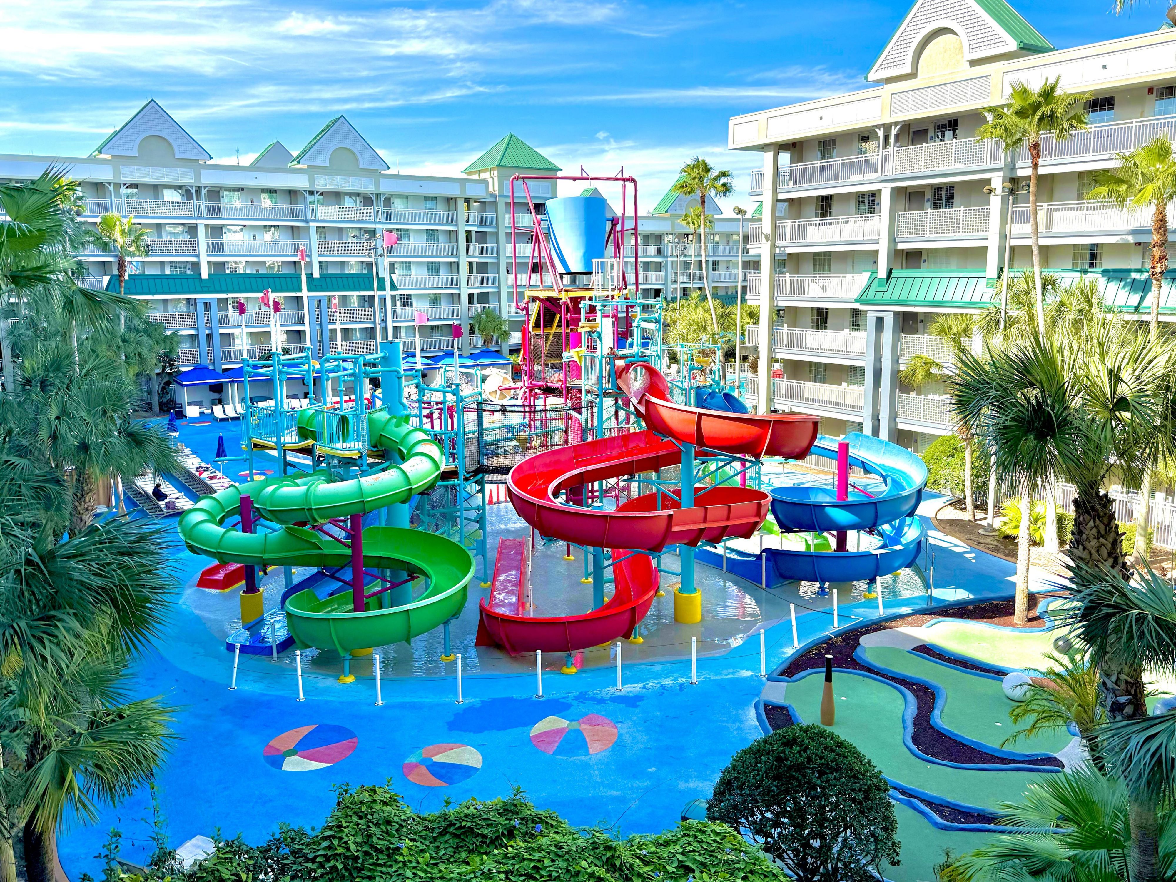 Big laughs and little surprises are always part of the plan. With two arcades, live entertainment, poolside games and family movie nights, the fun doesn’t stop. And this summer, our new water attractions,  the slide tower and FlowRider® Double, take it to the next level, right here on property.