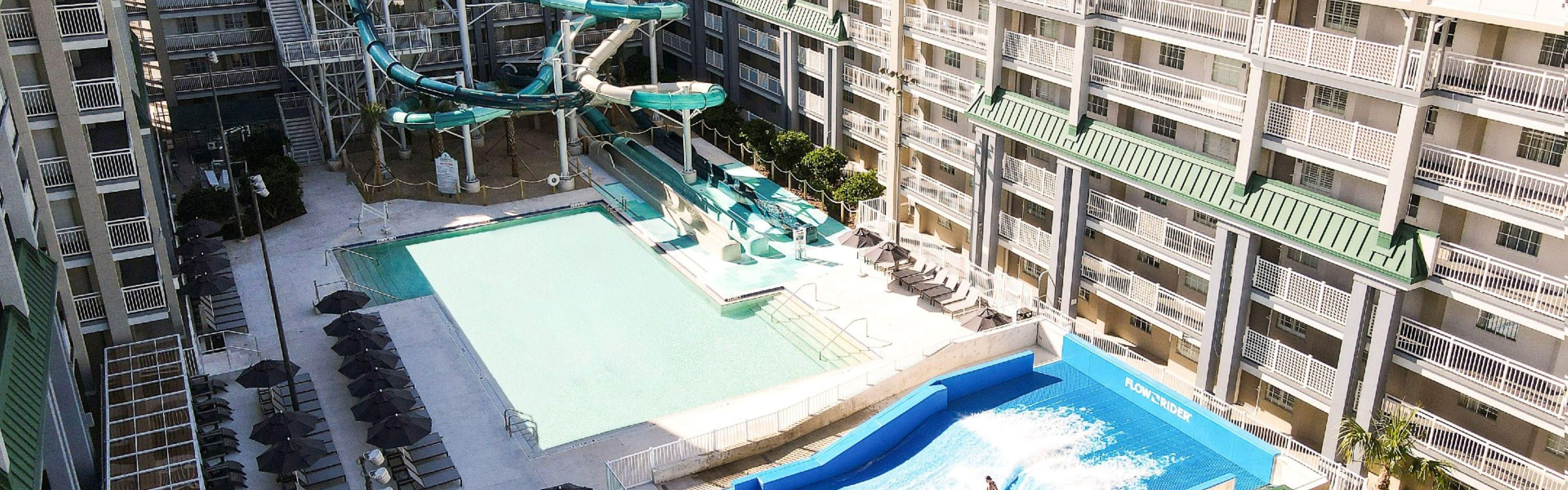 Aerial view of hotel waterpark