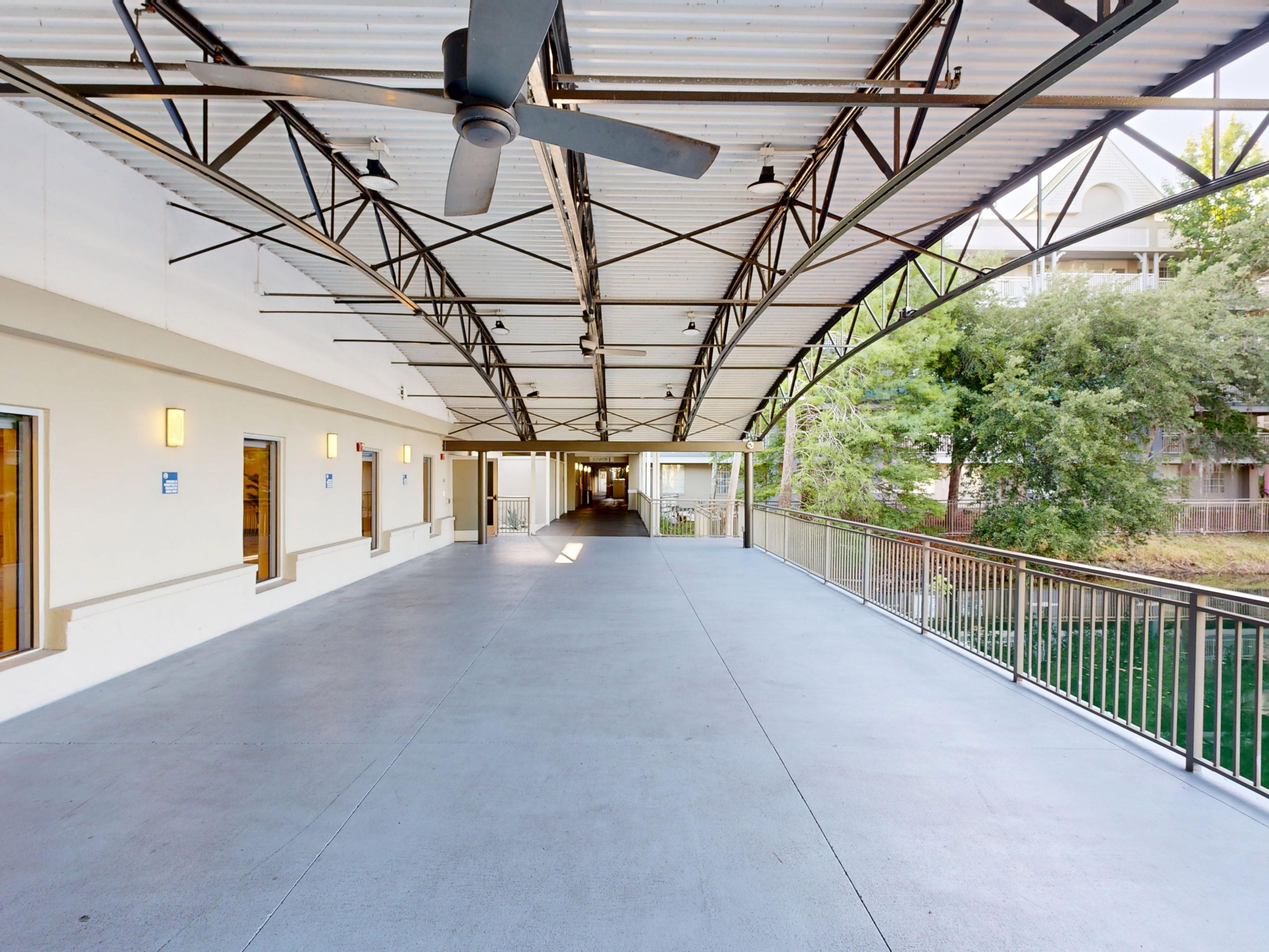 Aqua Terrace open outdoor meeting space featuring trees