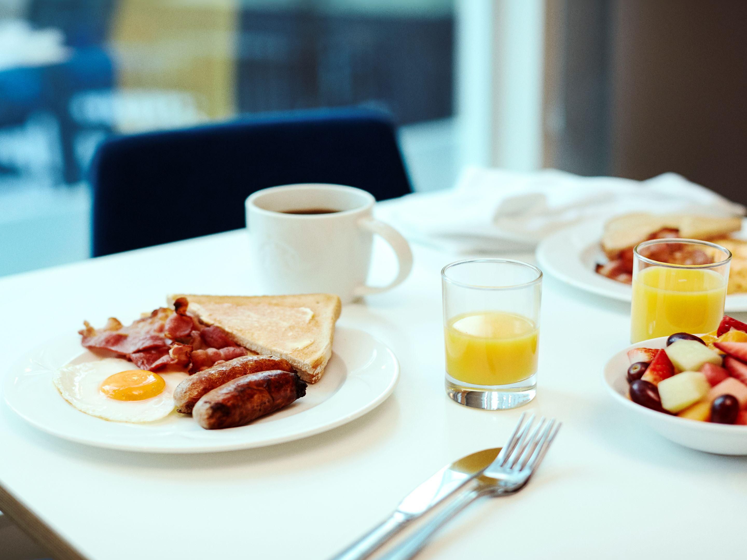 Start the morning with our breakfast served daily, featuring a range of delicious hot and cold items sure to please everyone.
