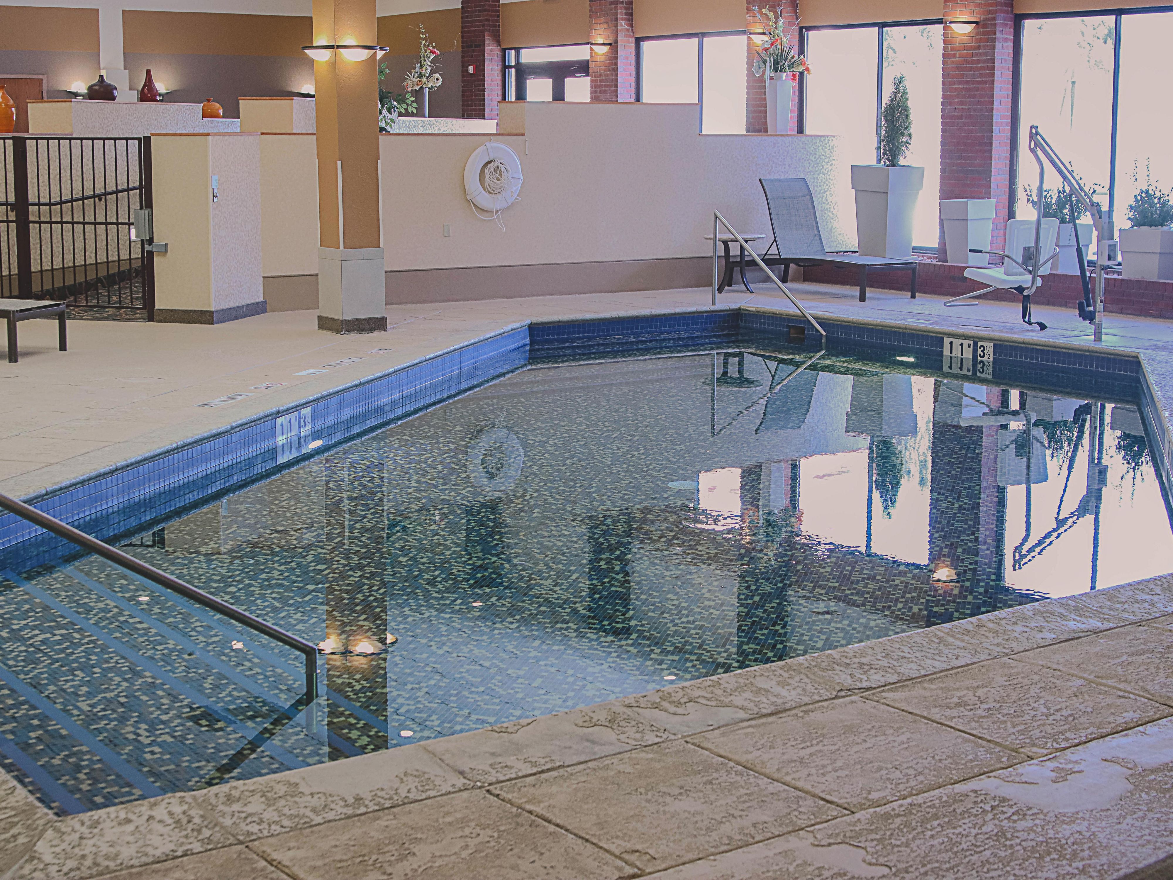 Take some time to enjoy our indoor heated pool. Open daily from 6am until 10pm.