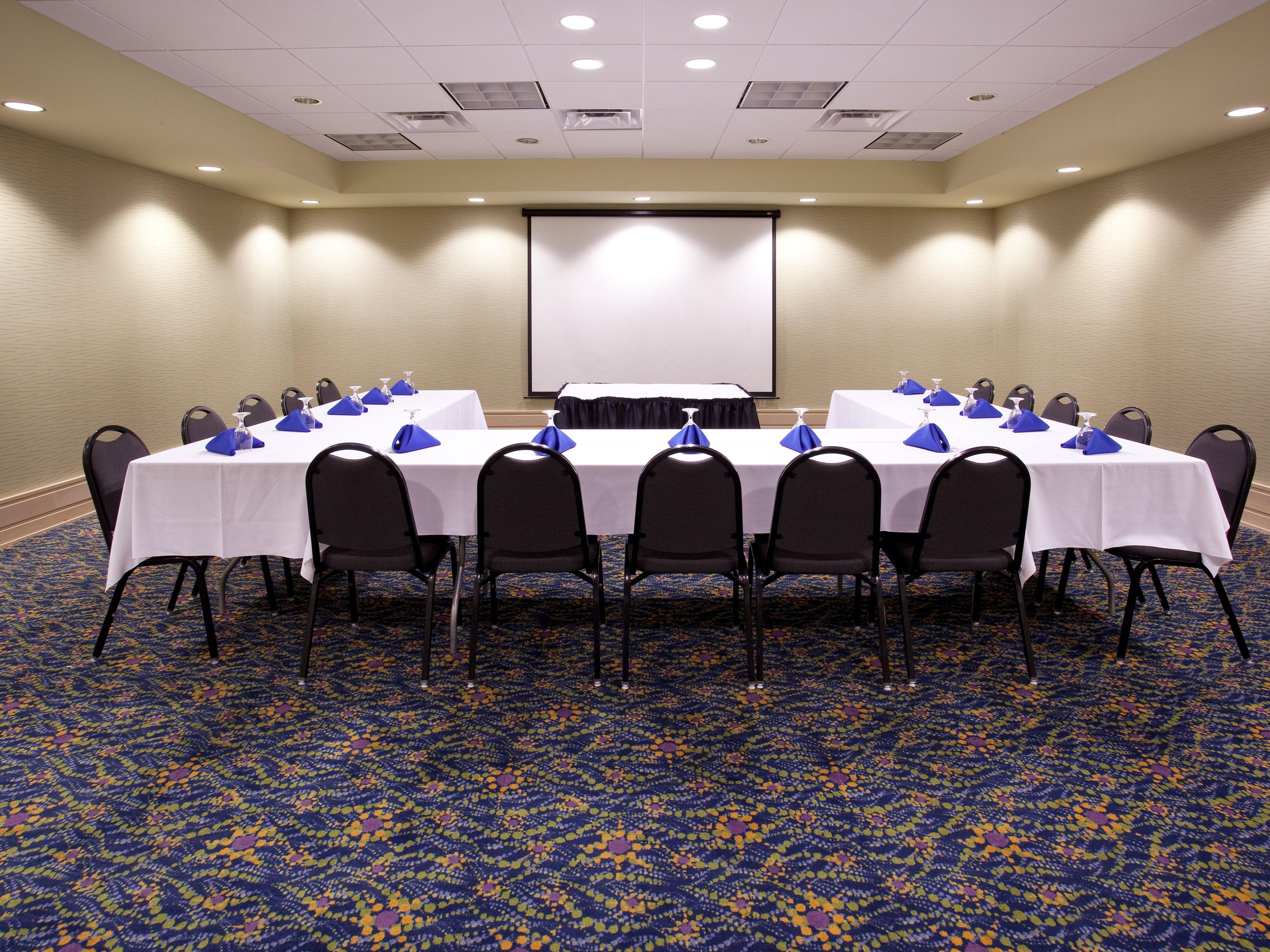 If you are looking for a place to house your next meeting or event, we are here for you.  Our 3 beautiful meeting rooms can accommodate 2-300 people.  Along with catering from our in house banquet staff, we have all you need to make your event successful. 
