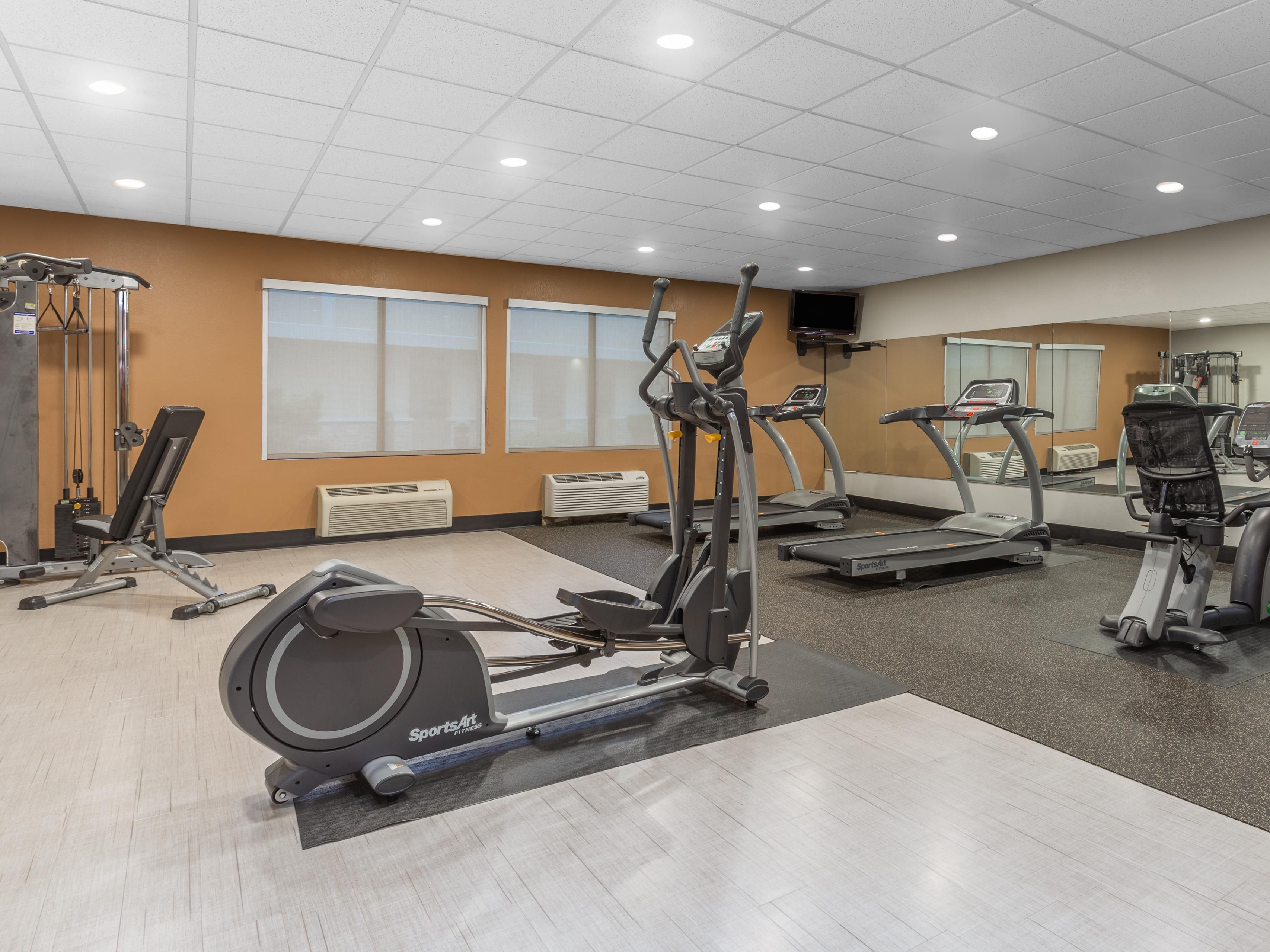 Don't miss your workout in our 24-hour Fitness Center