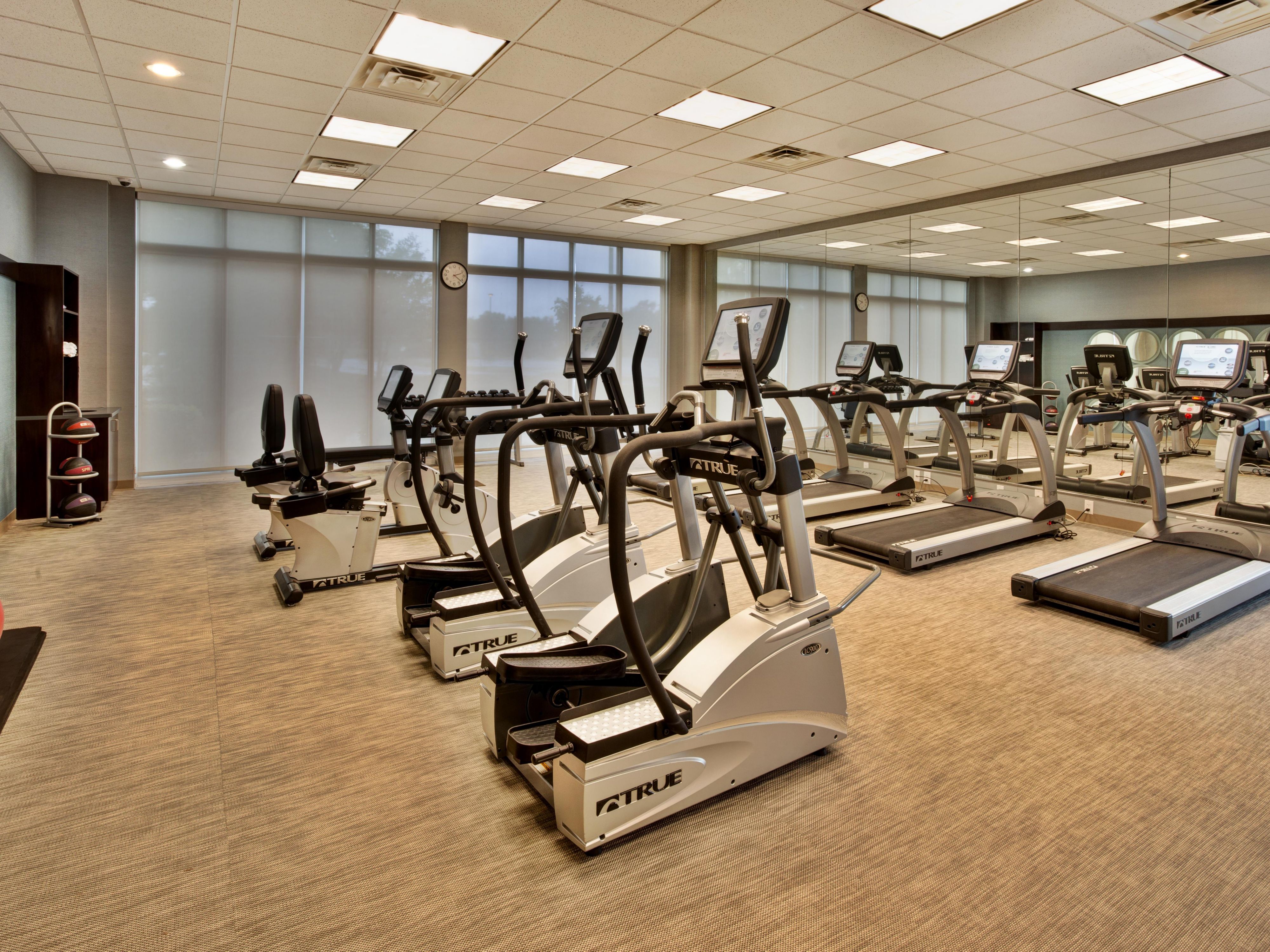 Relax and unwind at our indoor pool with friends, family, or your own good company. When it’s time to work out, head on over to our Fitness Center. Challenge yourself with our treadmills, elliptical machines, yoga mats, free weights, medicine balls, and resistance bands.