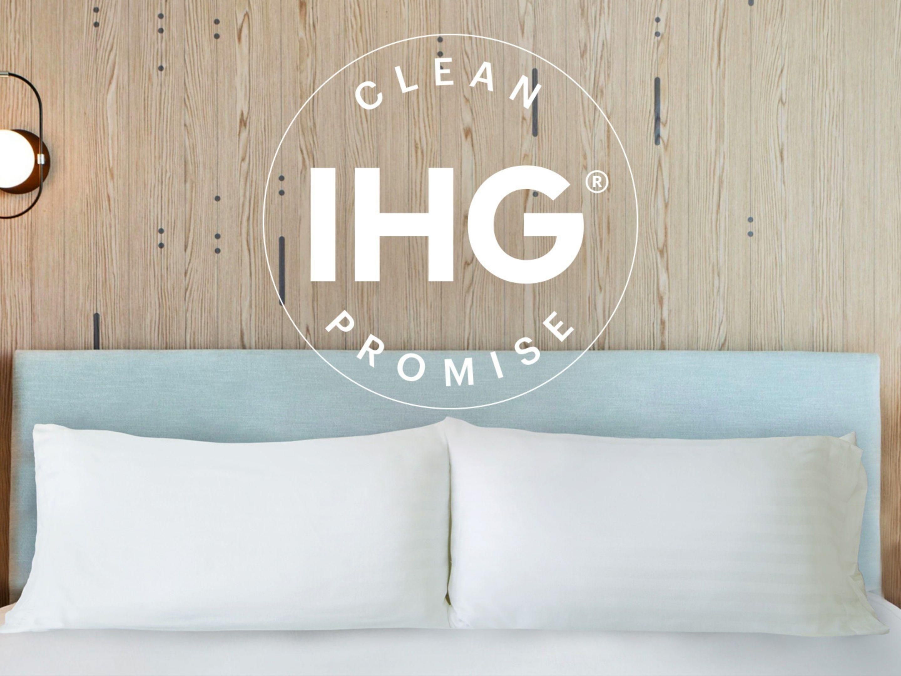 As the world adjusts to new travel norms and expectations, we’re enhancing the experience for you – our hotel guests – by redefining cleanliness and supporting your wellbeing throughout your stay. IHG Way of Clean already includes deep cleaning with hospital-grade disinfectants, and guests can expect to see evolved procedures throughout the hotel.