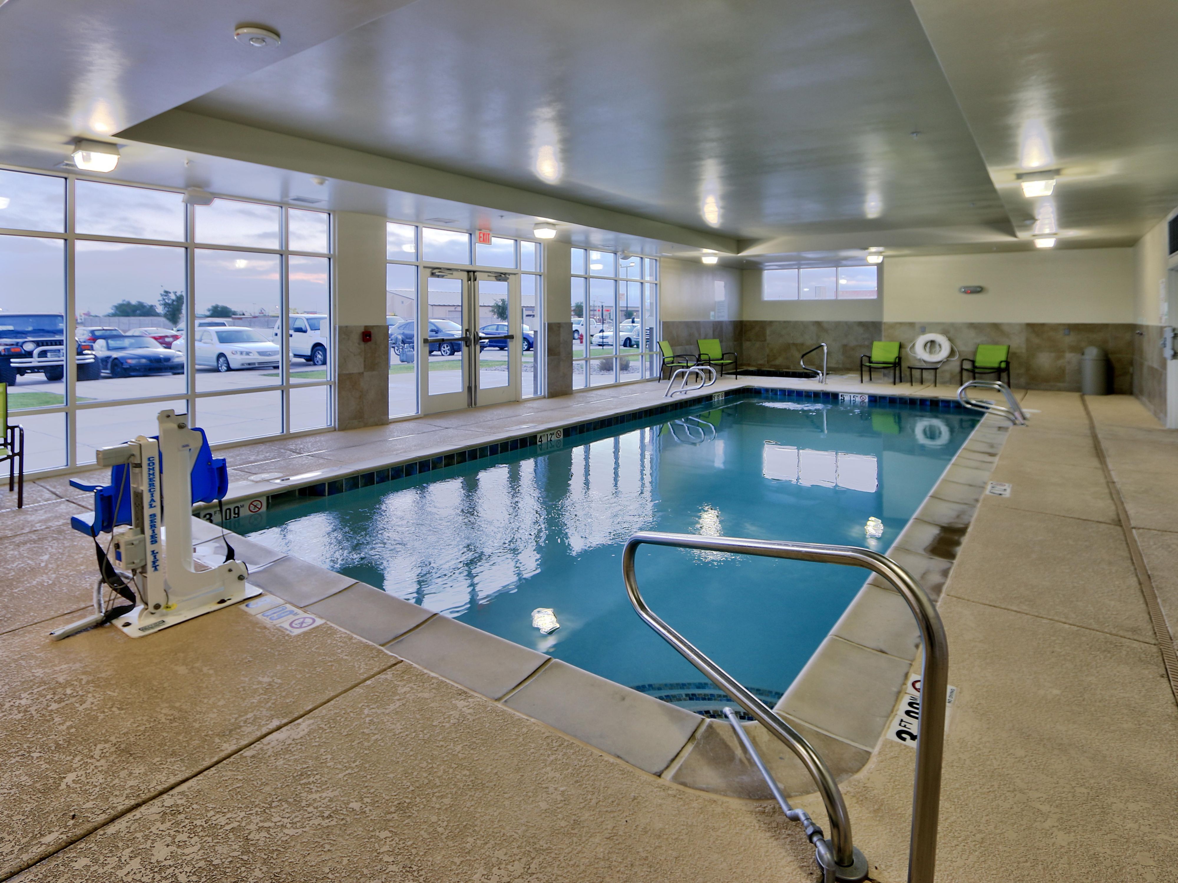 Indoor heated swimming pool.  Open until 11pm everyday.