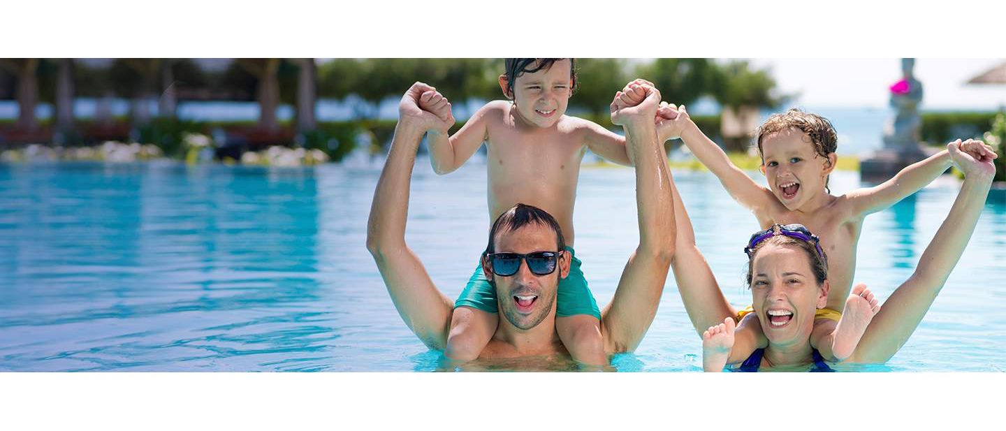 Family in a pool