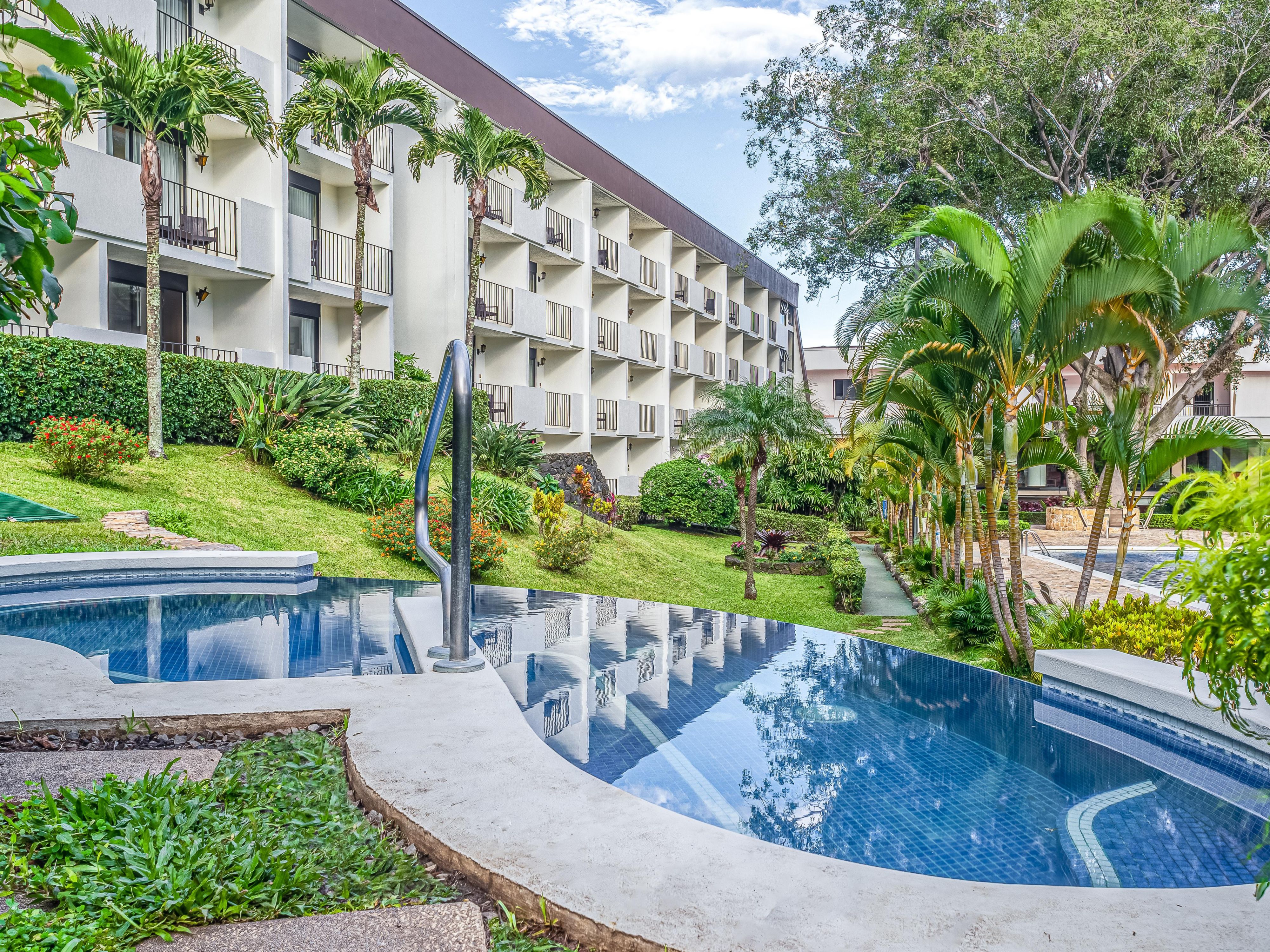 Enjoy a soothing soak in our outdoor whirlpool.