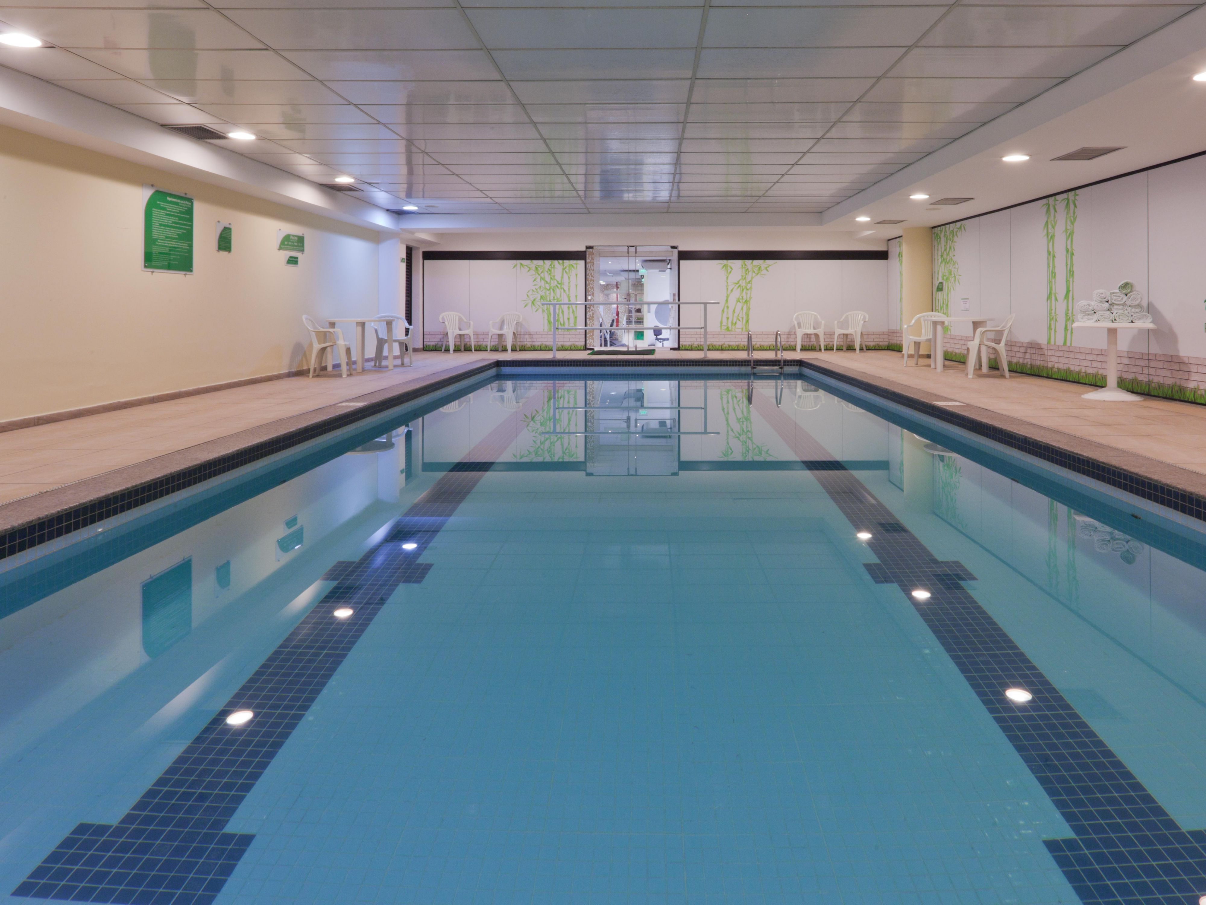 Enjoy a refreshing swim or unwind poolside at our inviting indoor pool, open daily from 5:30 AM to 11:00 PM. Whether you prefer to swim laps, make a splash, or relax in our comfortable lounge chairs —our indoor pool is the perfect place for recreation and relaxation.