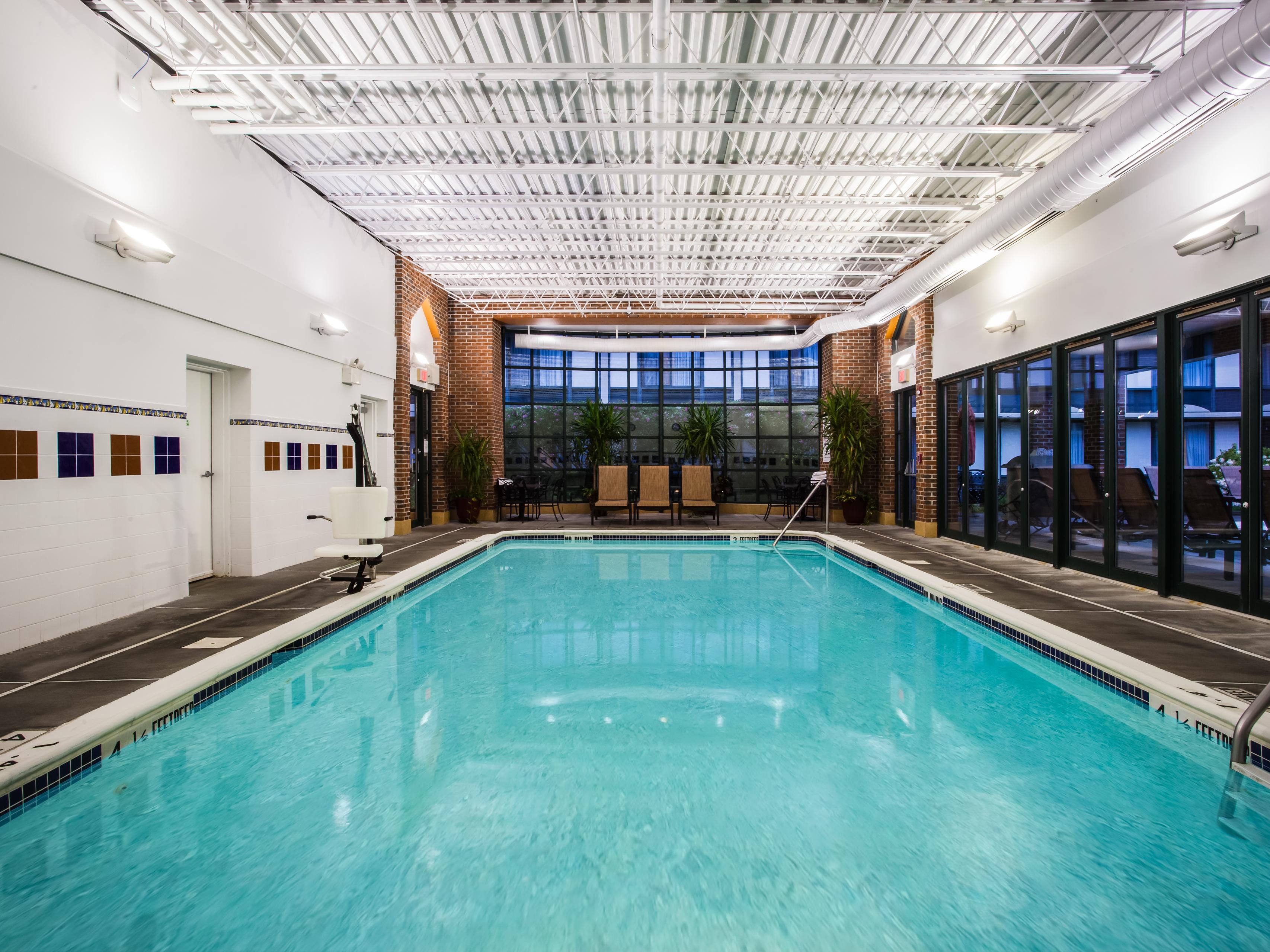 Enjoy a dip in our indoor pool during your next visit! Open daily from 6am until 10pm. 