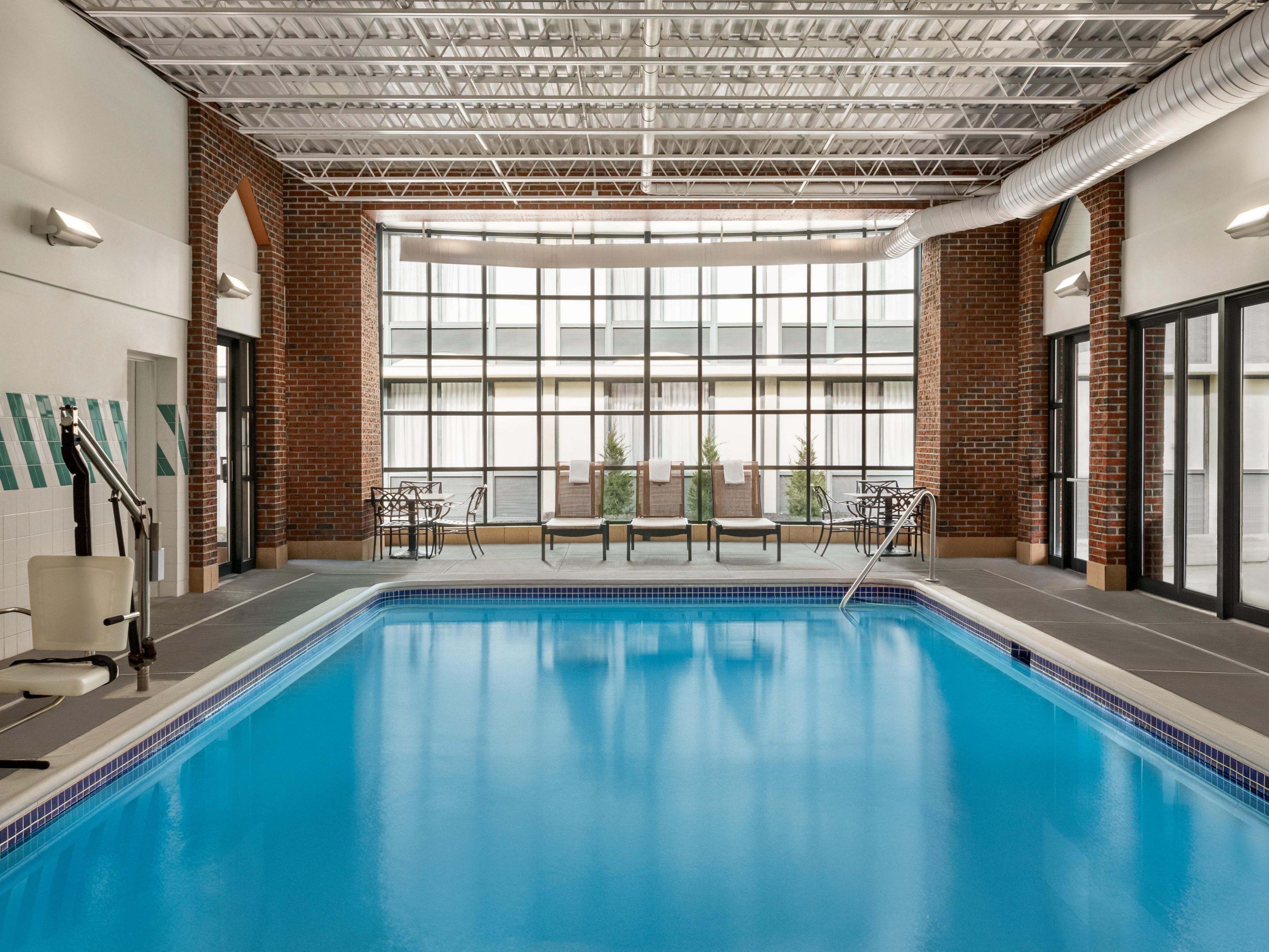 Our newly upgraded indoor pool features an accessible lift
