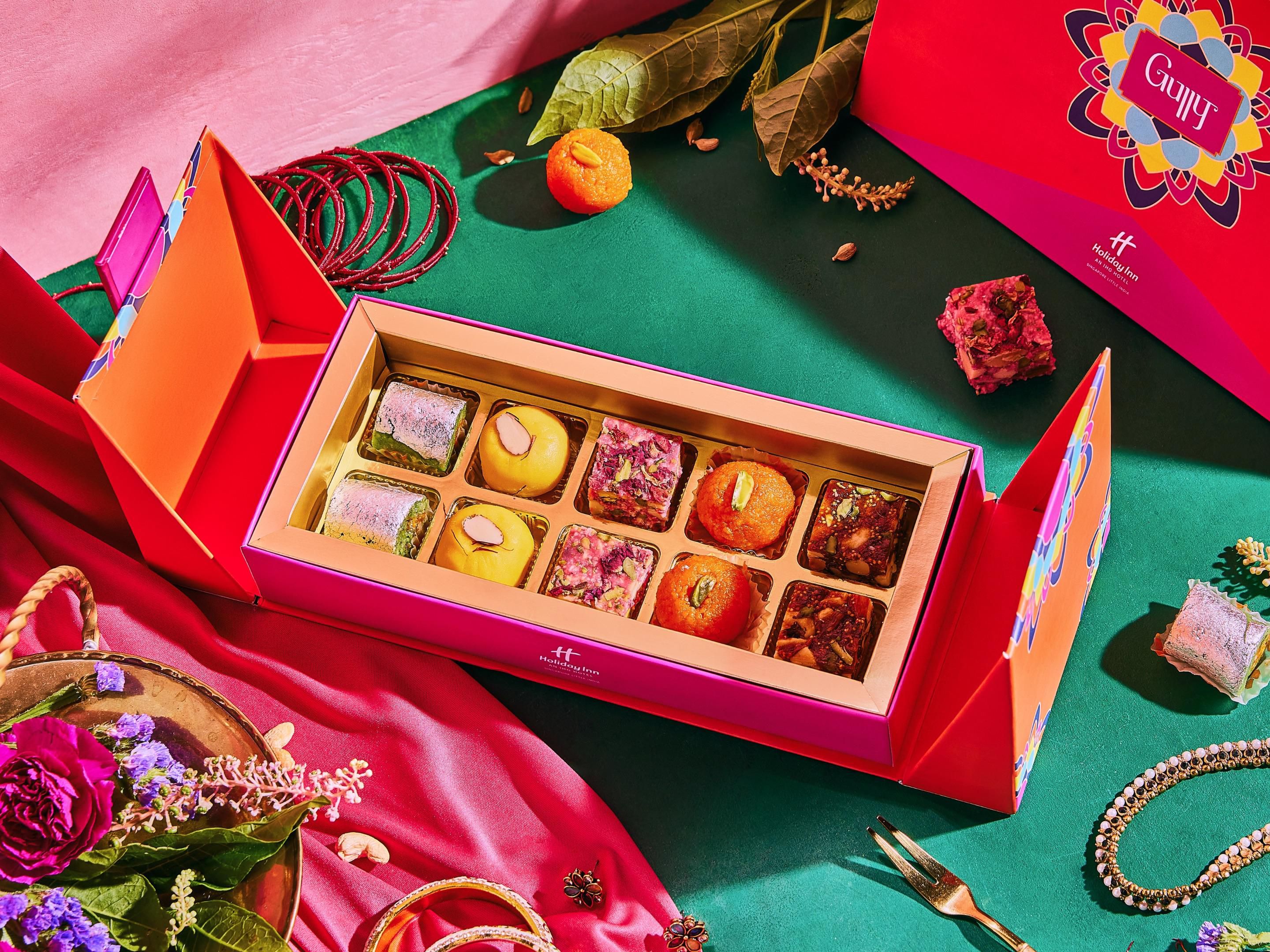 This Deepavali, upgrade from basic mithai to Gully's artisanal collection—where pistachio rolls crunch louder than family gossip and saffron pedas smooth over awkward conversations. Want to win the gift game? Pair it with Indri Single Malt Whisky in our Gift Set. Pre-order by 30 Sep for 15% off. Delivery starts from 1 Oct onwards.