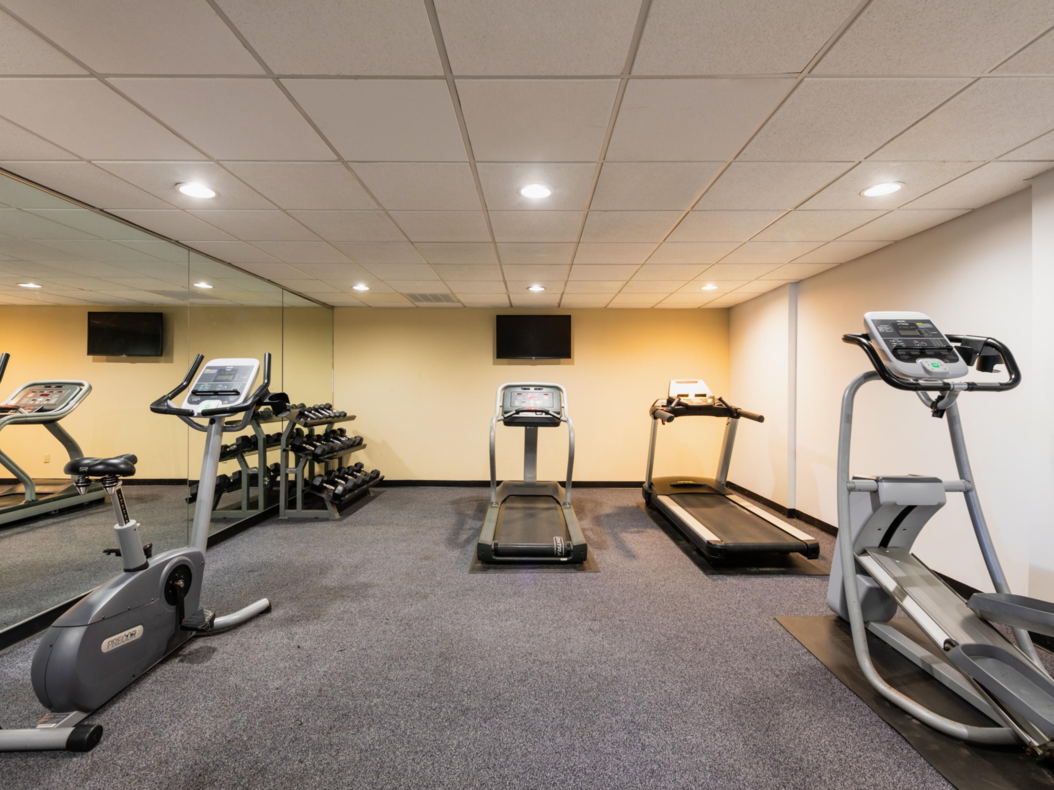 Stay active on the road with our modern fitness center, open from 10 AM- 10PM daily for all guests. Equipped with treadmills, ellipticals, and free weights, it’s ideal for quick cardio sessions or longer workouts. Keep your fitness routine on track and your energy high during your visit.