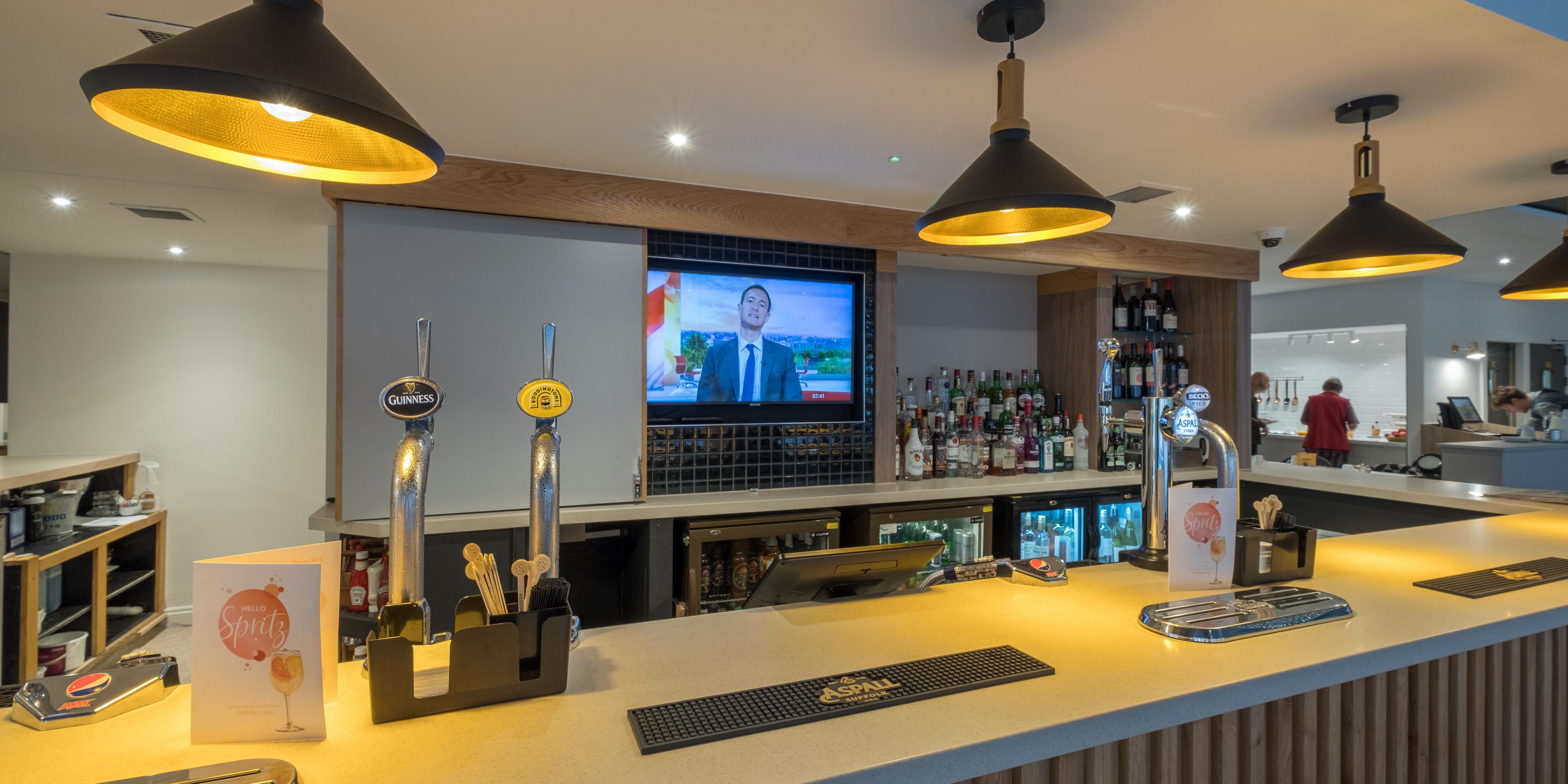 A great selection of drinks and food in our new bar area