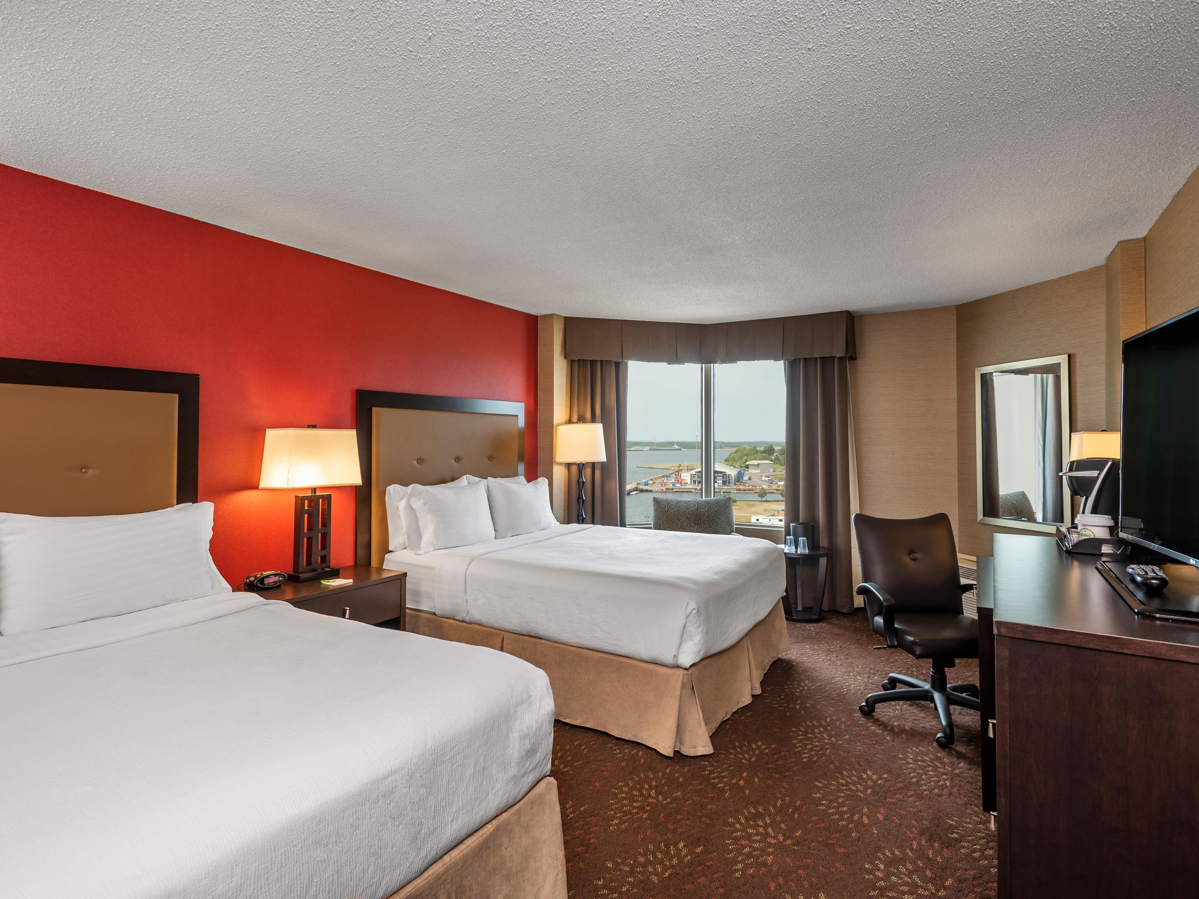Our double queen rooms are ideal for stays with family or friends.