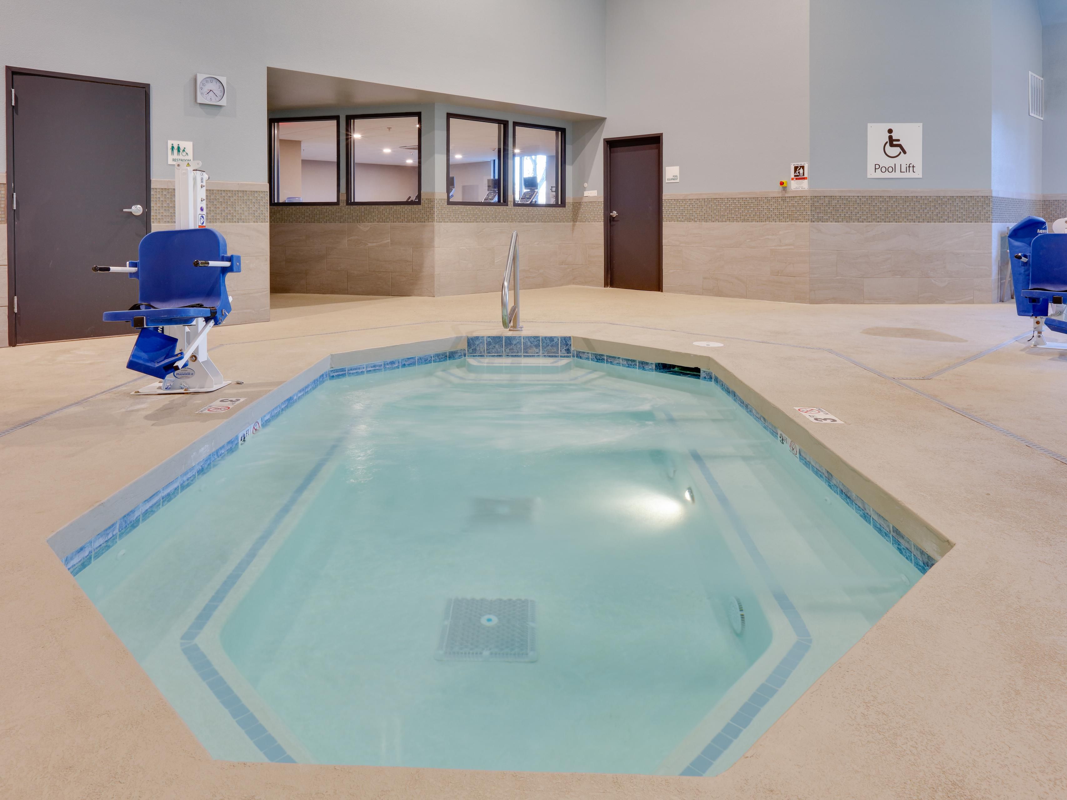 Our indoor pool and fitness center are open daily from 6am to 12am. 