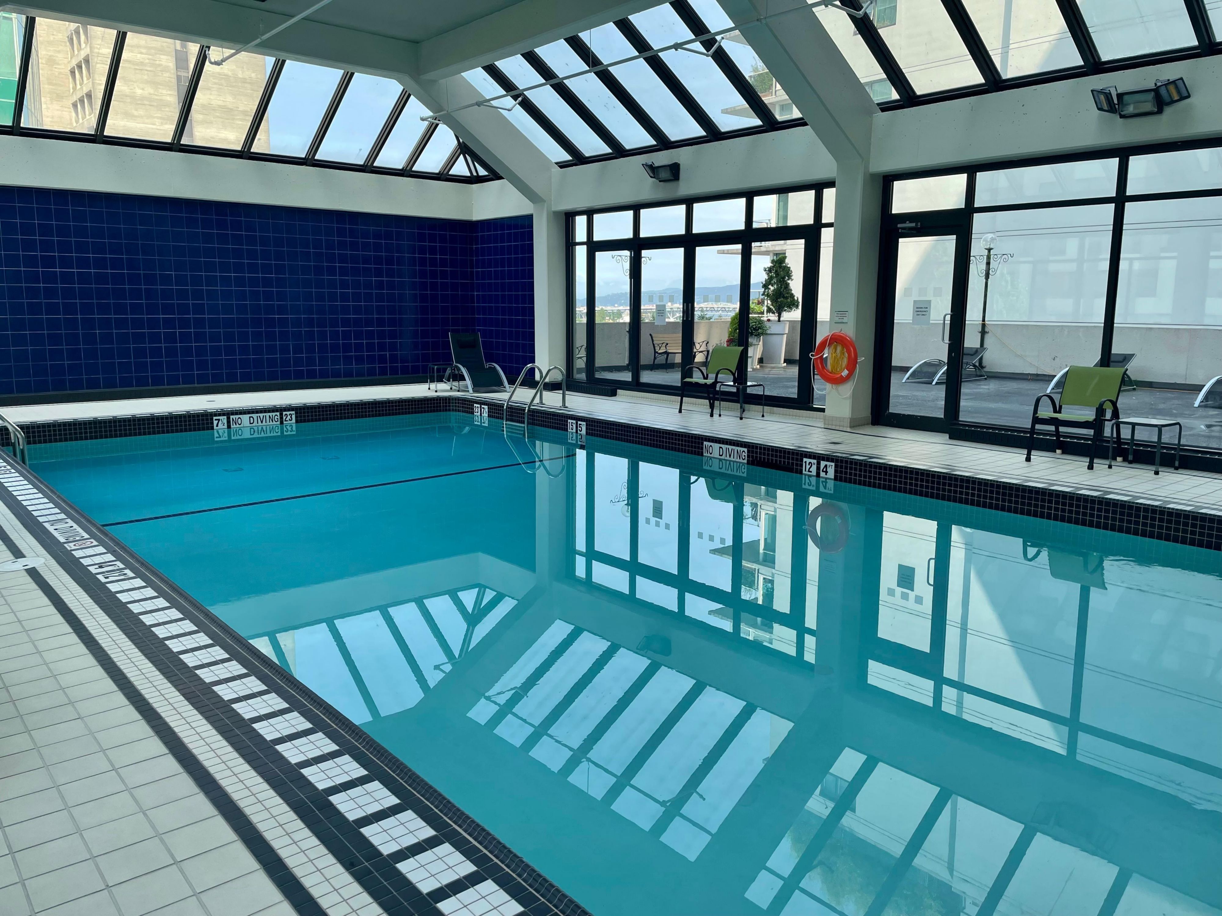 Fun for all ages. Views of the Burrard Inlet, Downtown Vancouver, and the mountains, enjoy our indoor pool day or night.