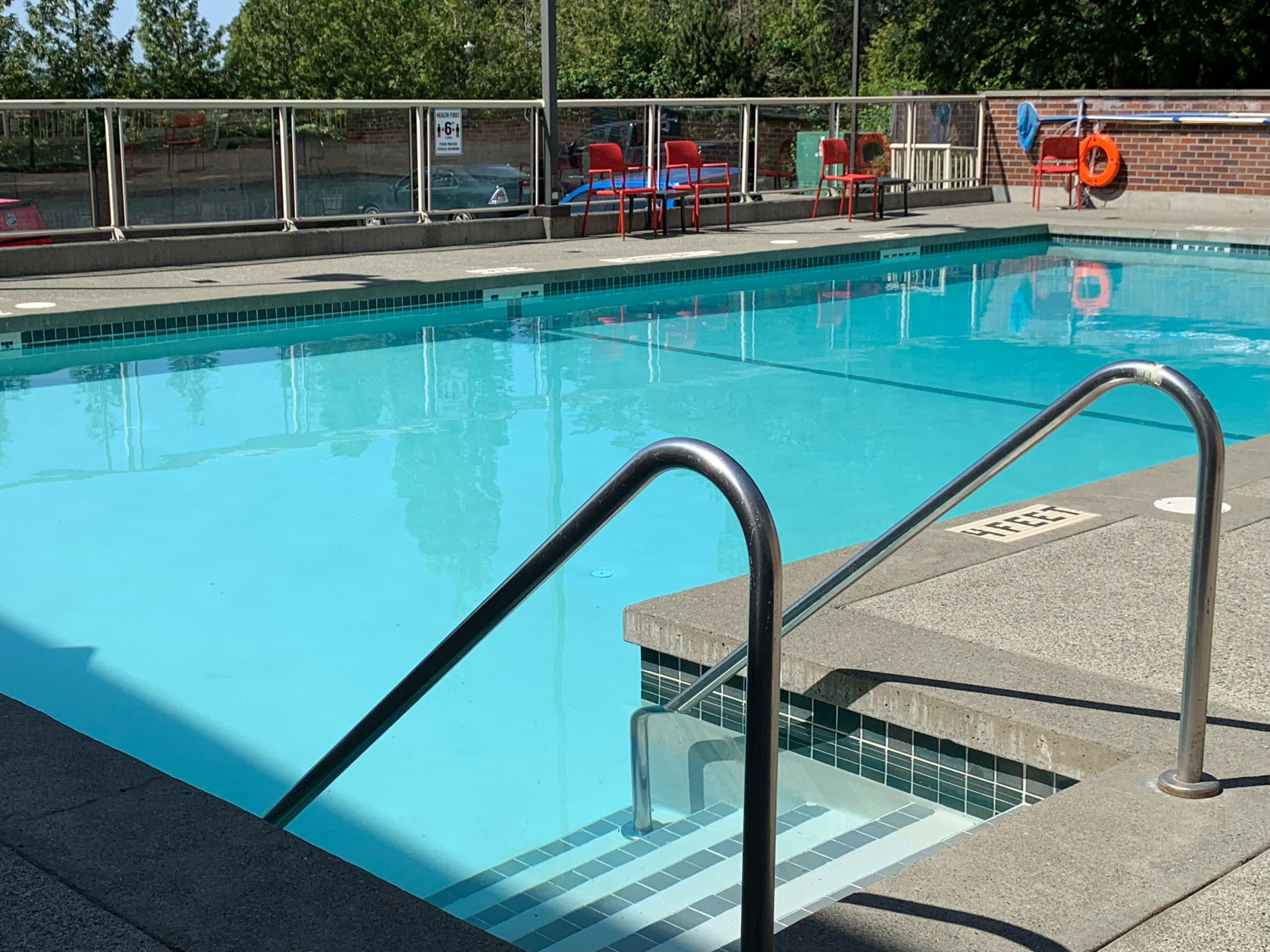 Refresh and relax at our outdoor pool in Victoria.