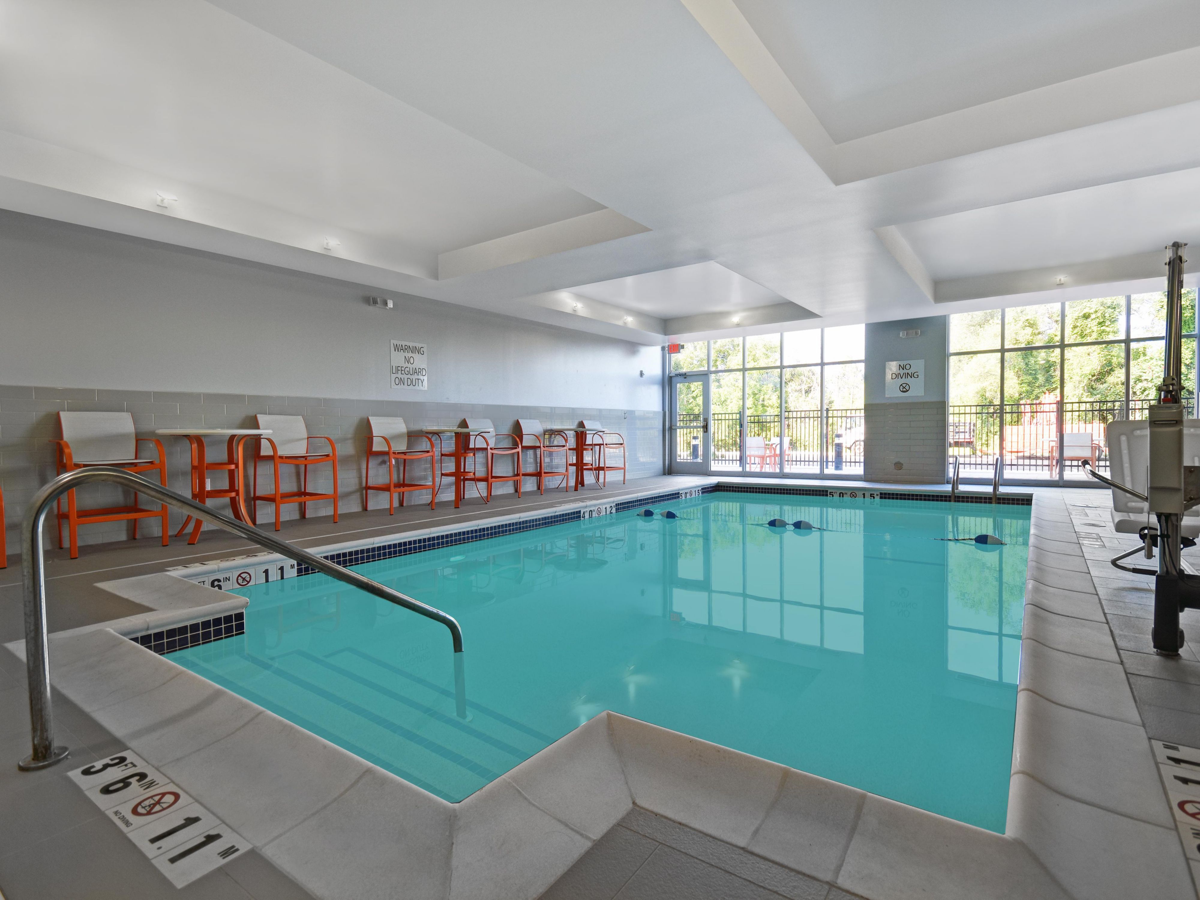 Enjoy our indoor heated pool after a long day at work!
