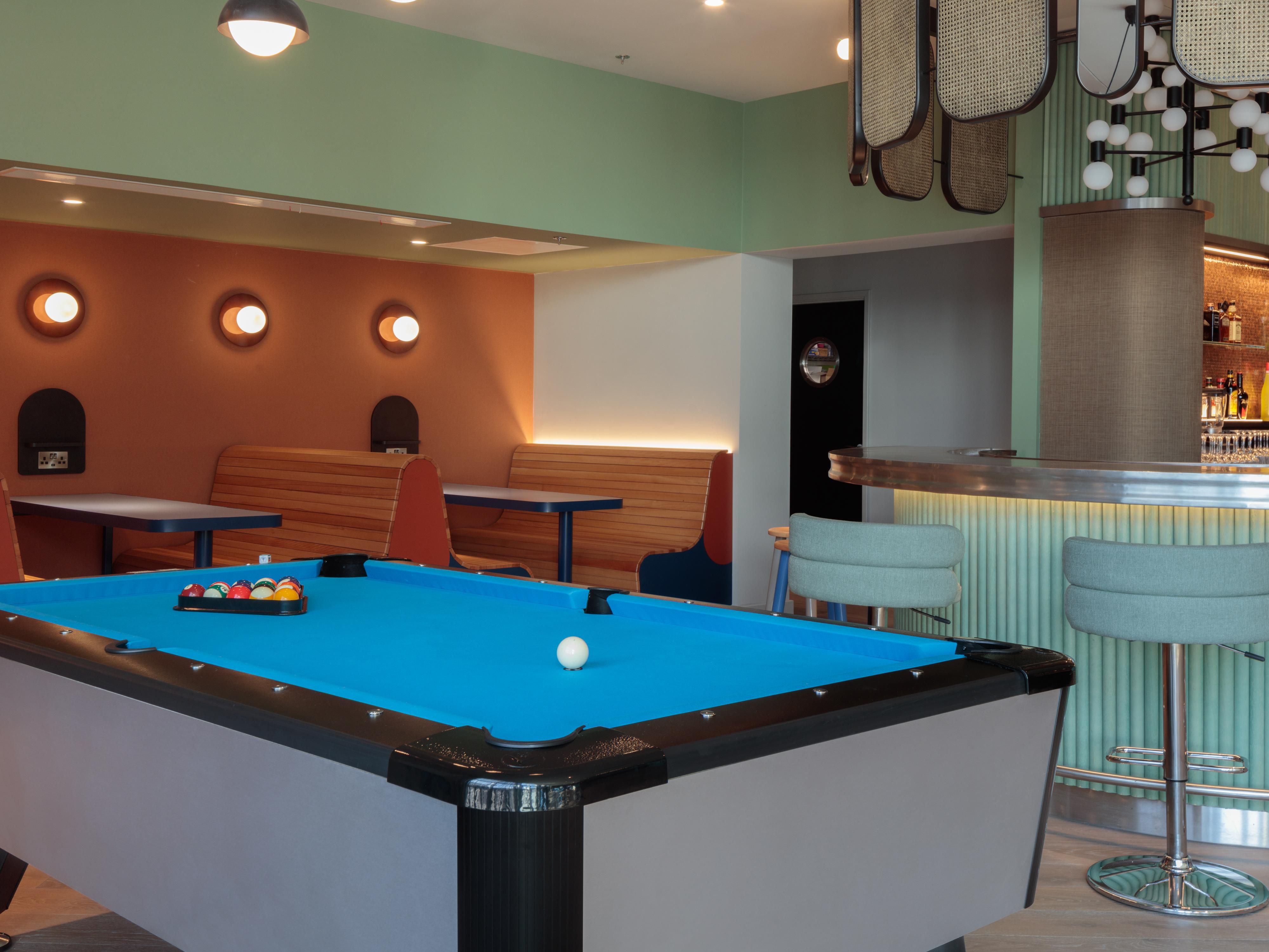 Relax in our Sports Bar, catch some live sports (BT Sport) or challenge your friends to a game of pool.  Bar menu available for food all day.